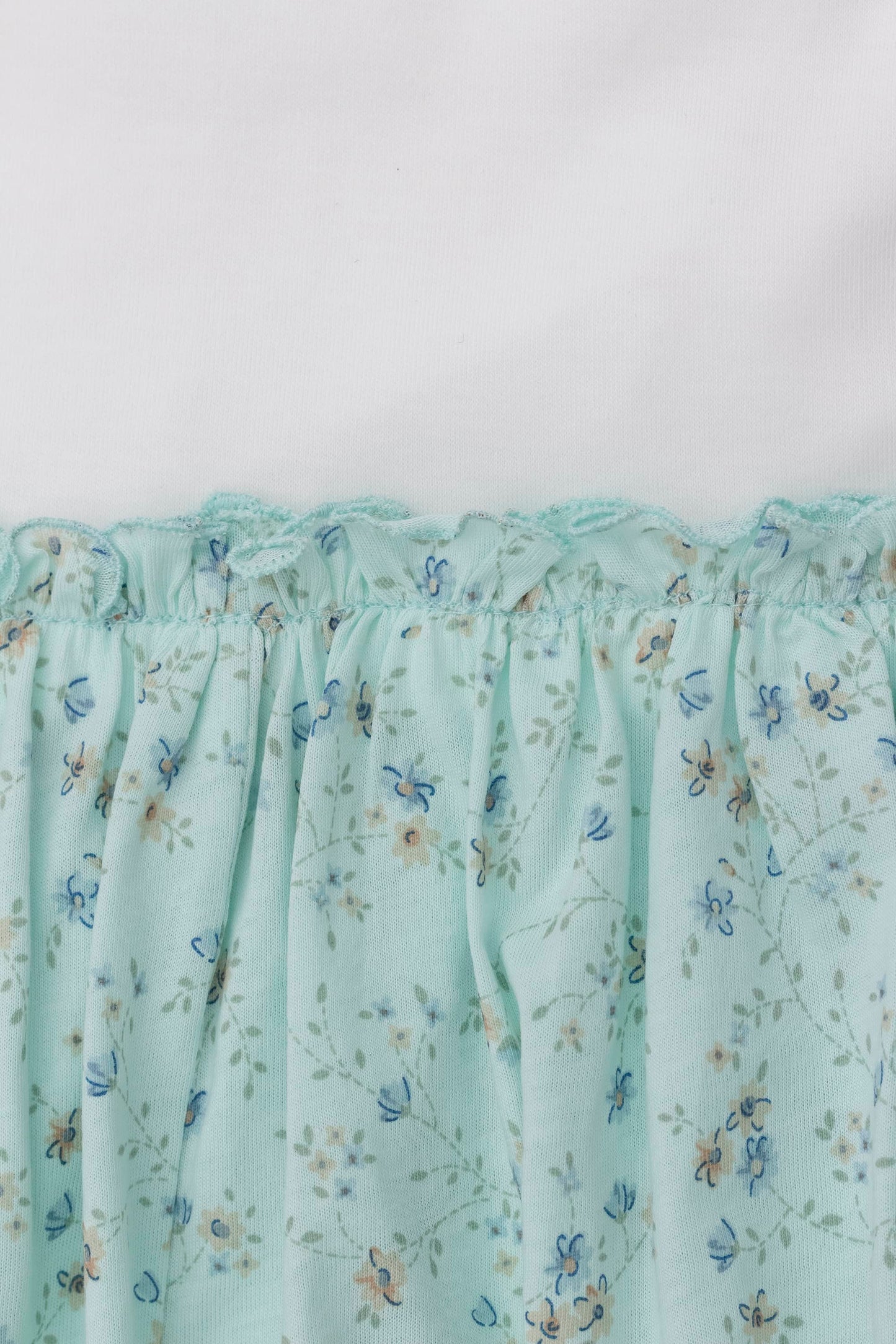 Organic combined floral dress mint
