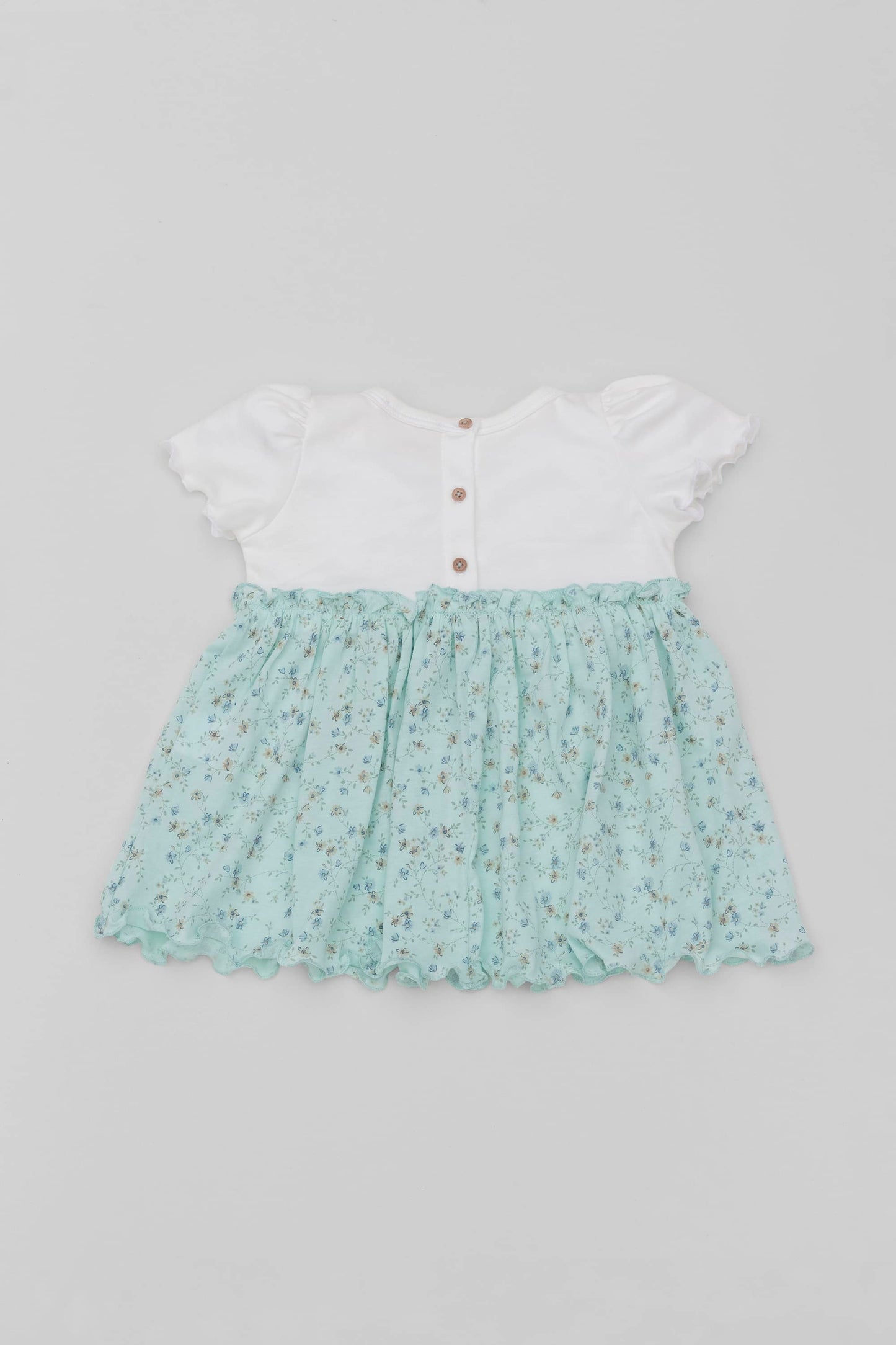 Organic combined floral dress mint