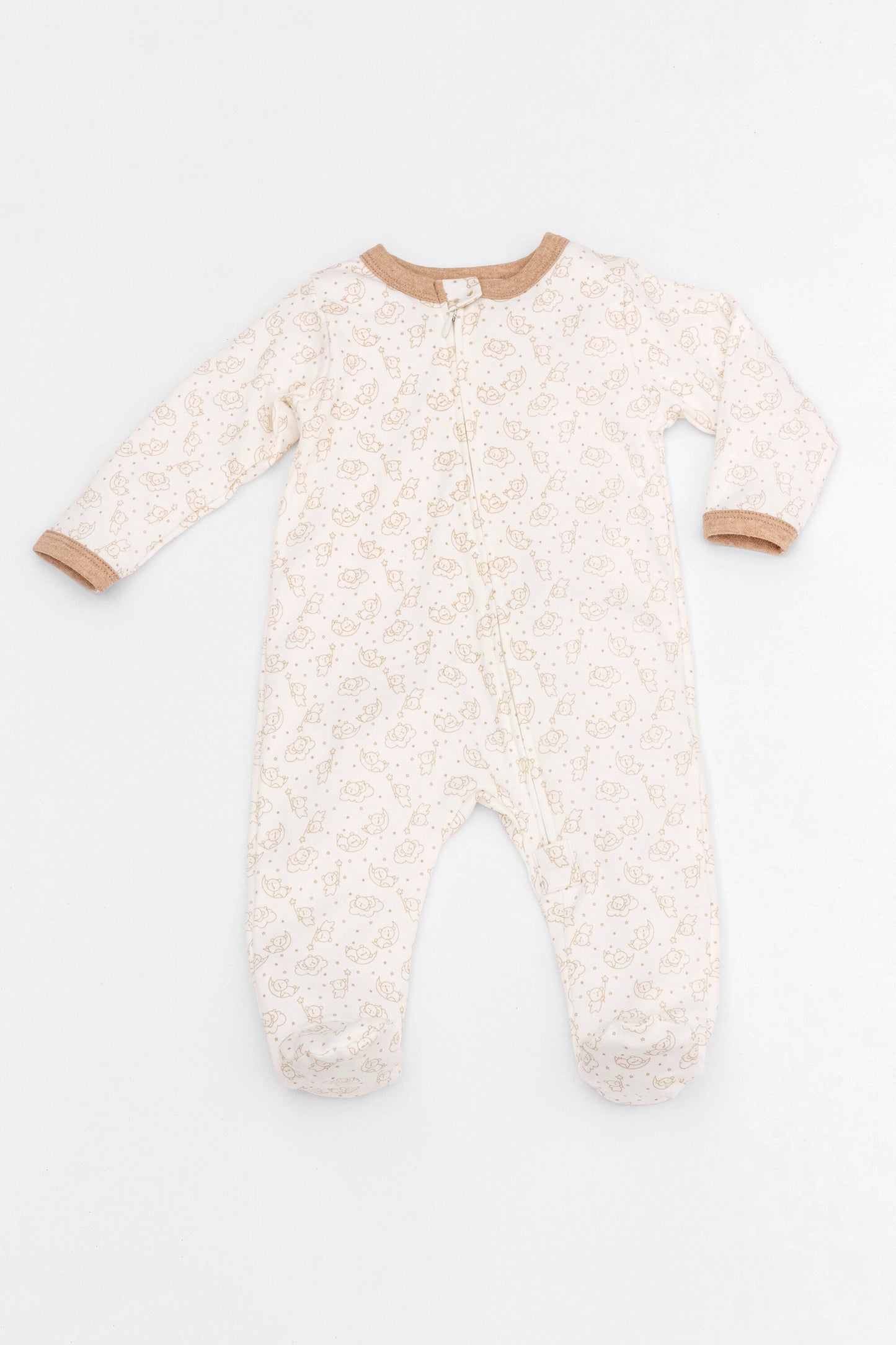 Organic zipper footed pajamas bears