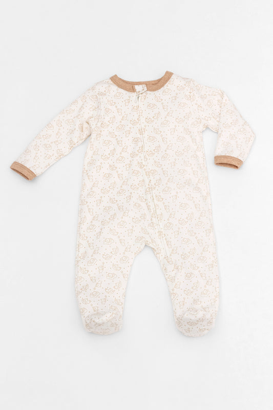 Organic zipper footed pajamas bears