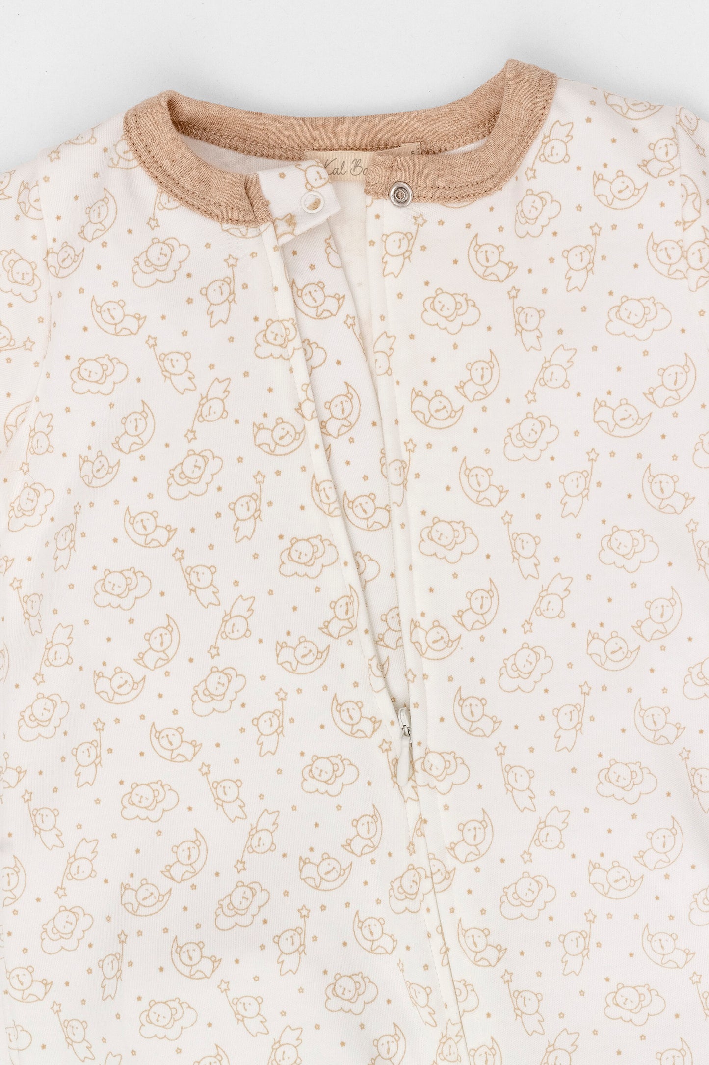 Organic zipper footed pajamas bears