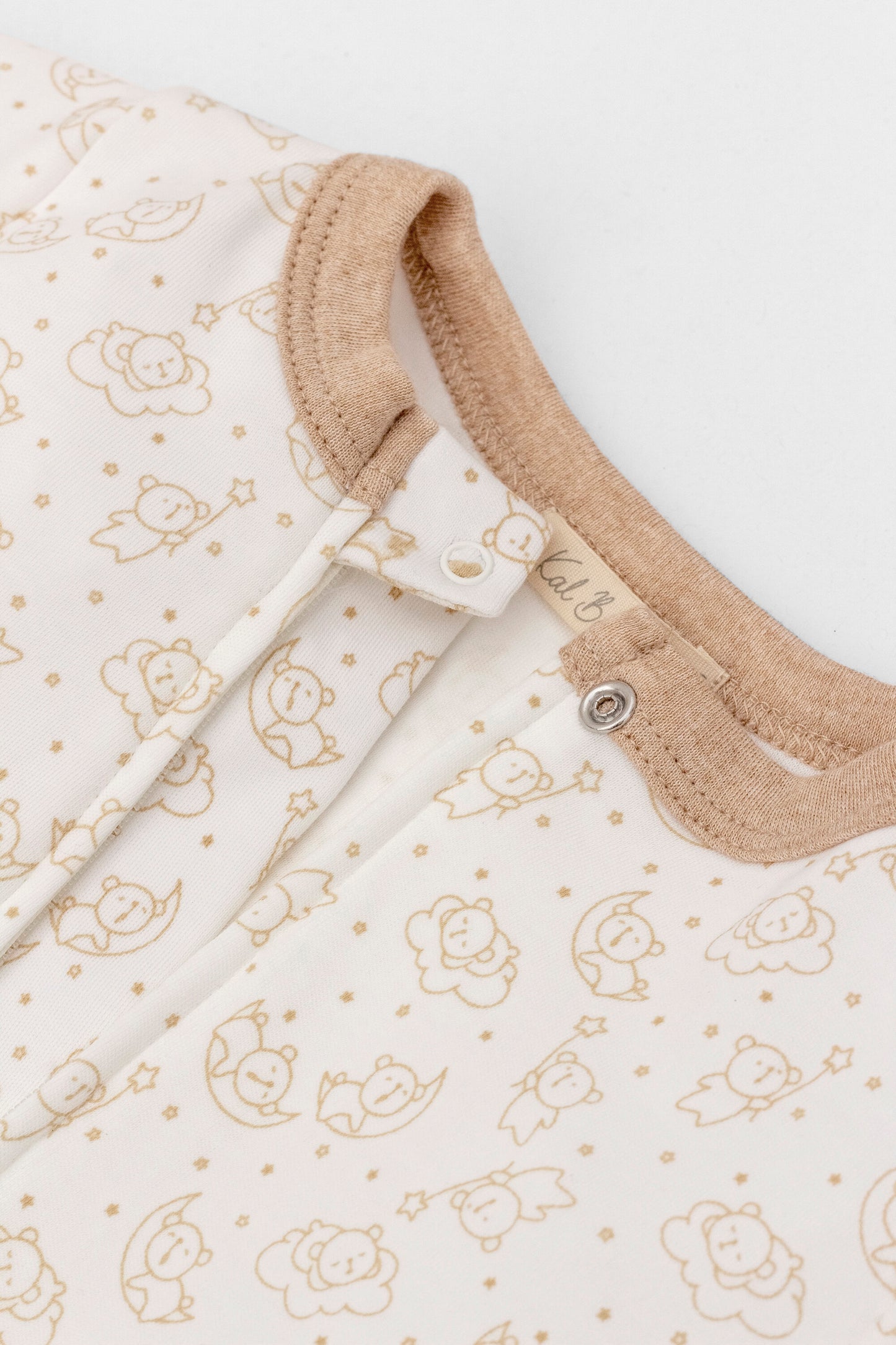 Organic zipper footed pajamas bears