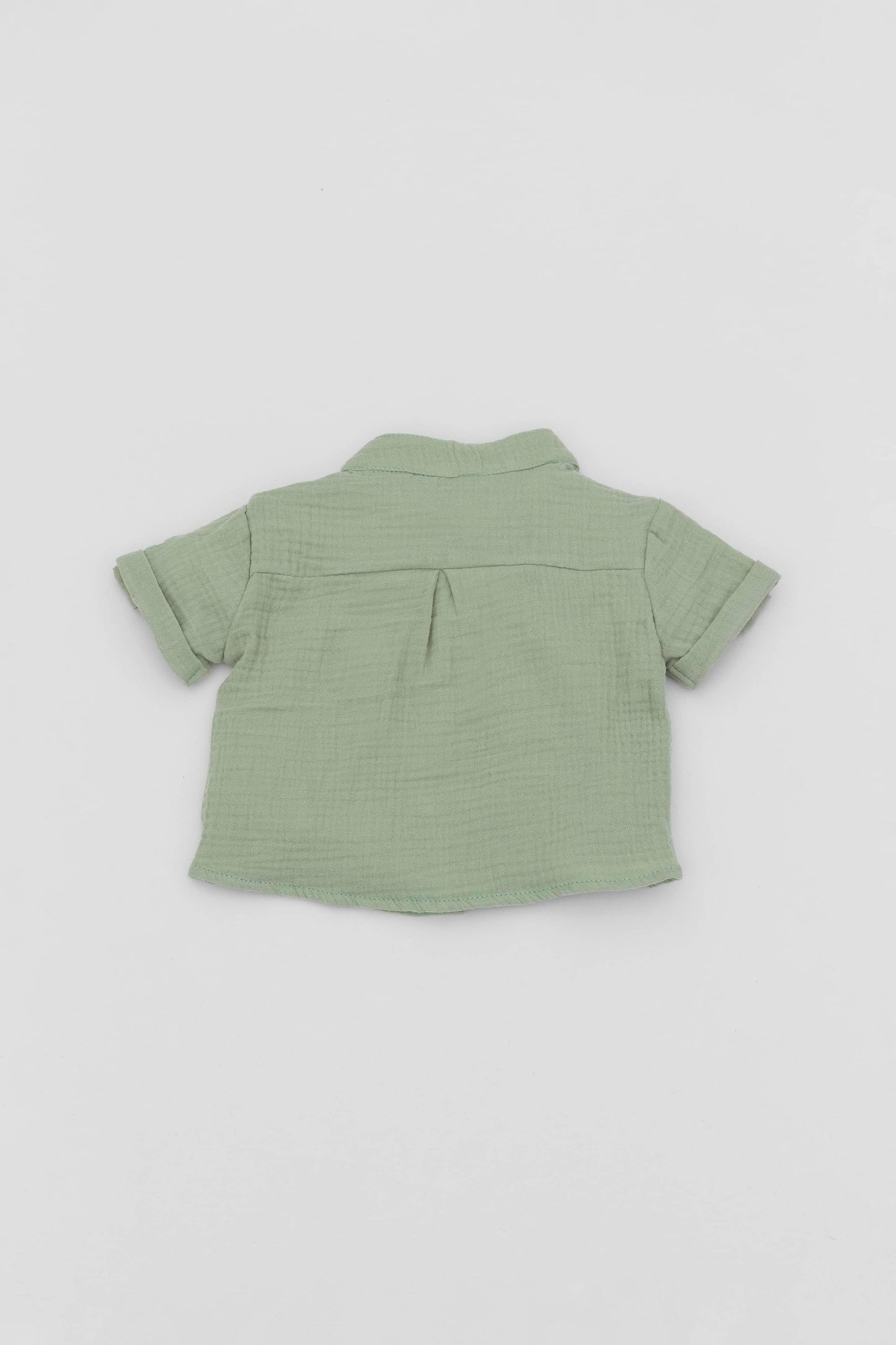Organic muslin green shirt kal babies back