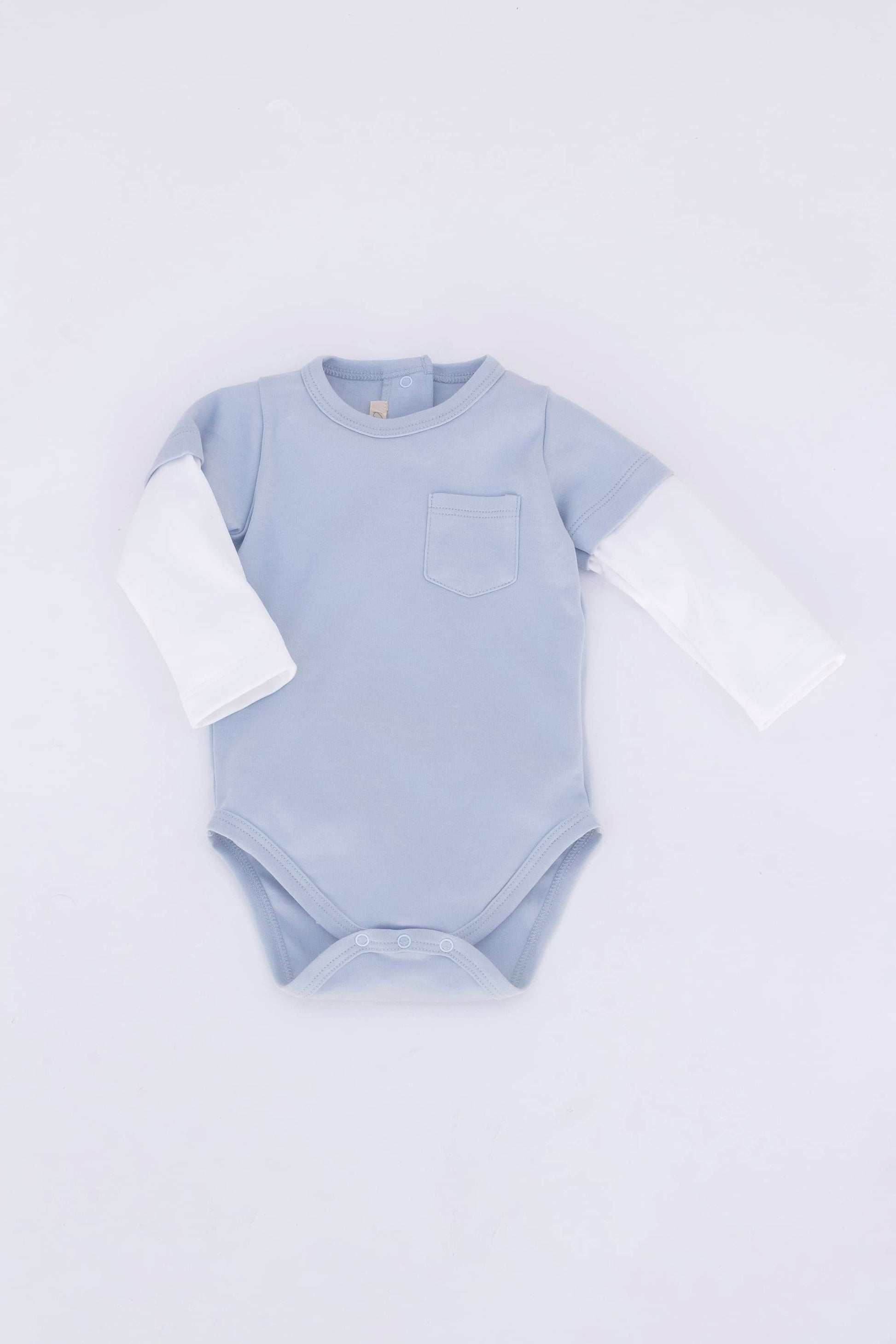 long-sleeve layered bodysuit blue_ front view