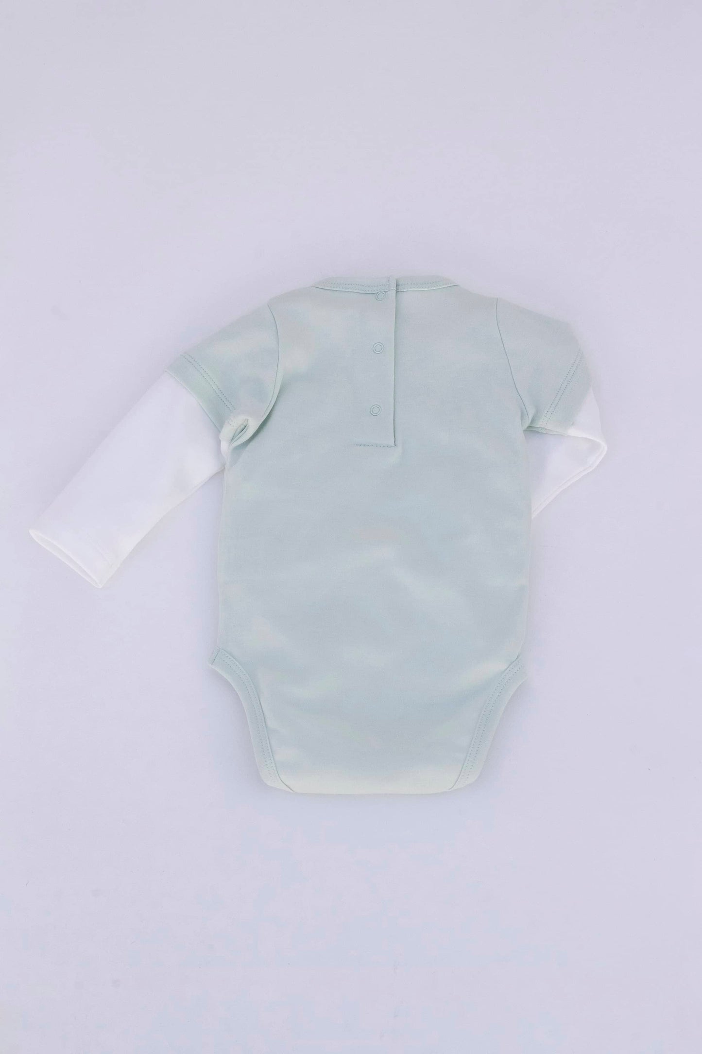 long-sleeve layered bodysuit mint_ back view