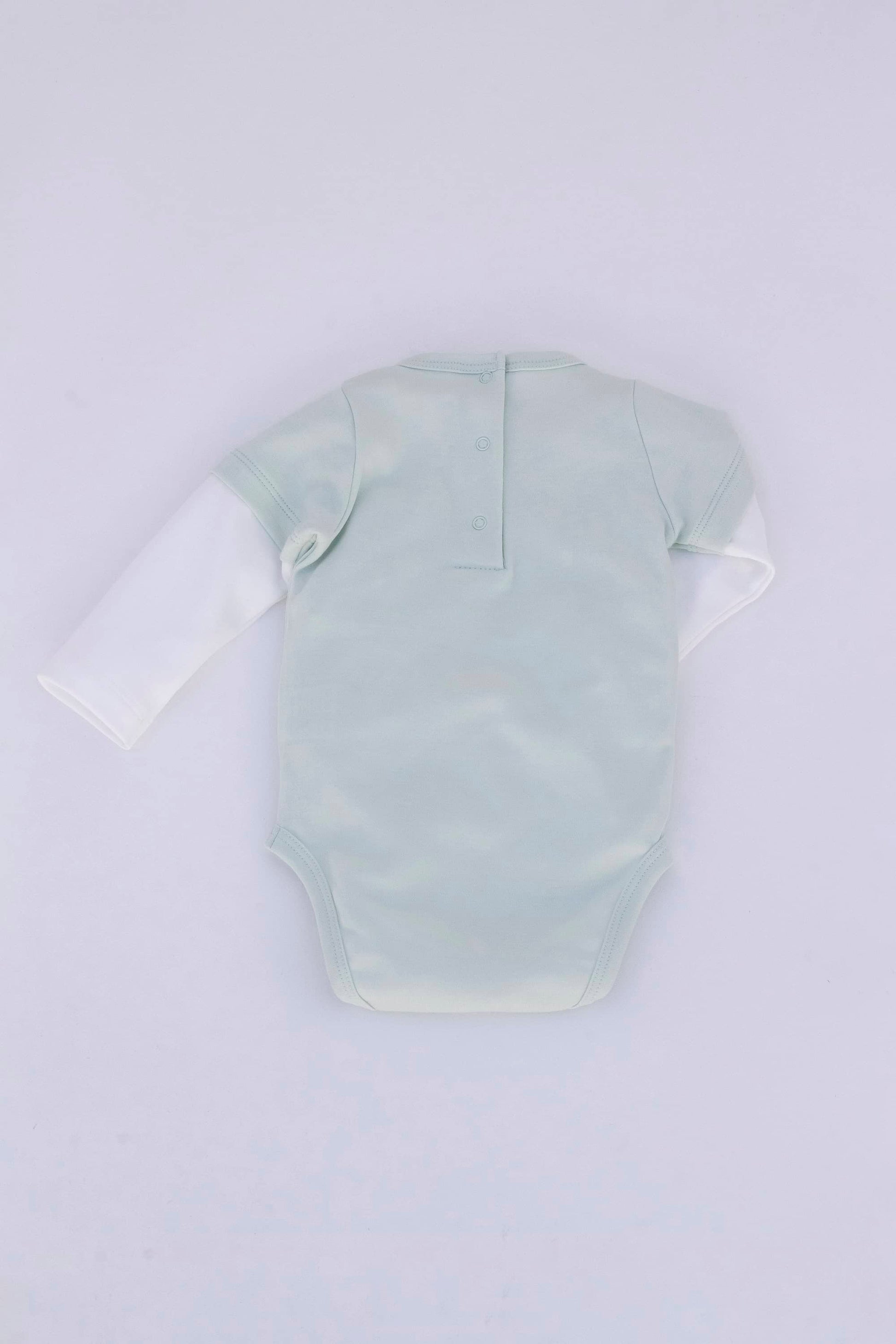 long-sleeve layered bodysuit mint_ back view
