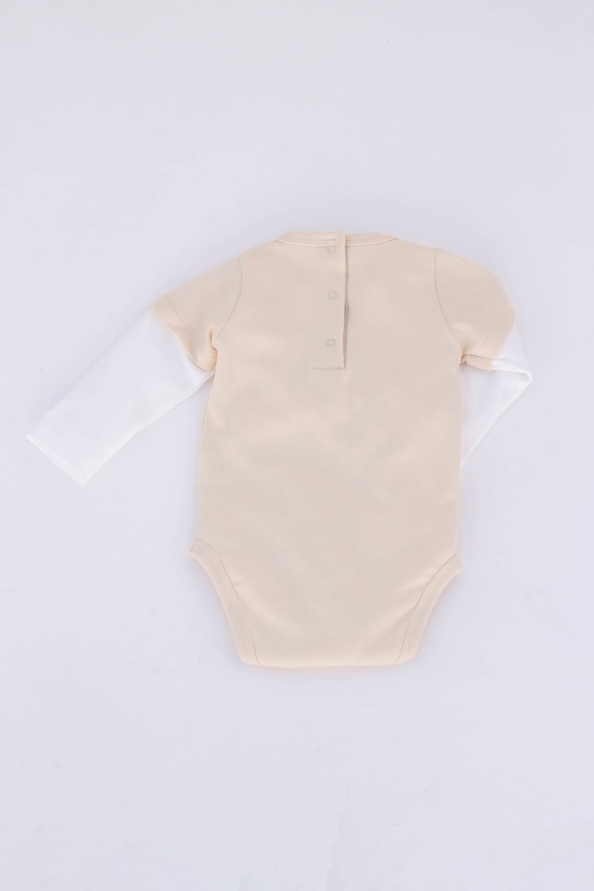 long-sleeve layered bodysuit natural_ back view