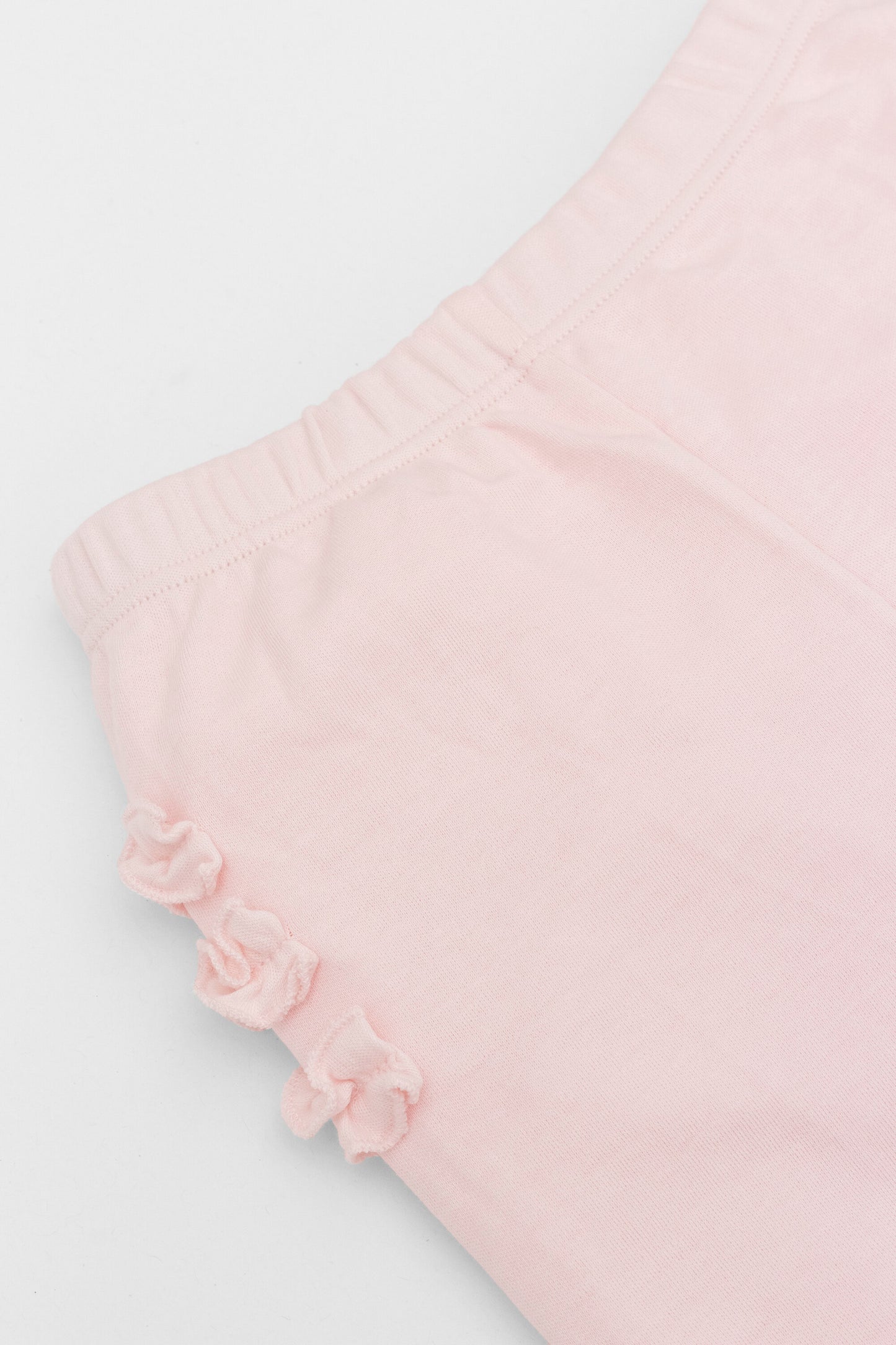 Organic ruffle-trim leggings baby pink