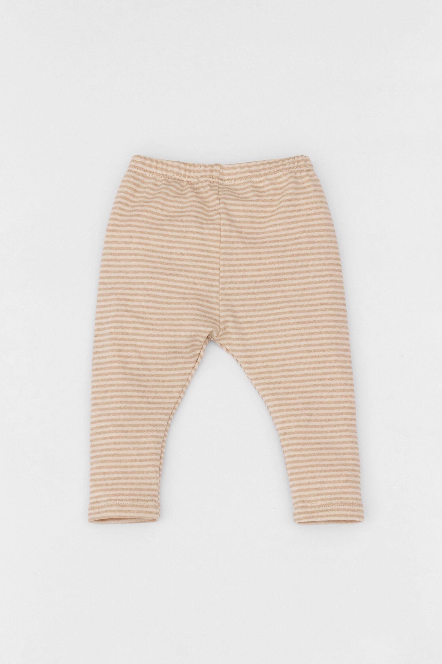 Organic elastic waistband leggings sand stripes