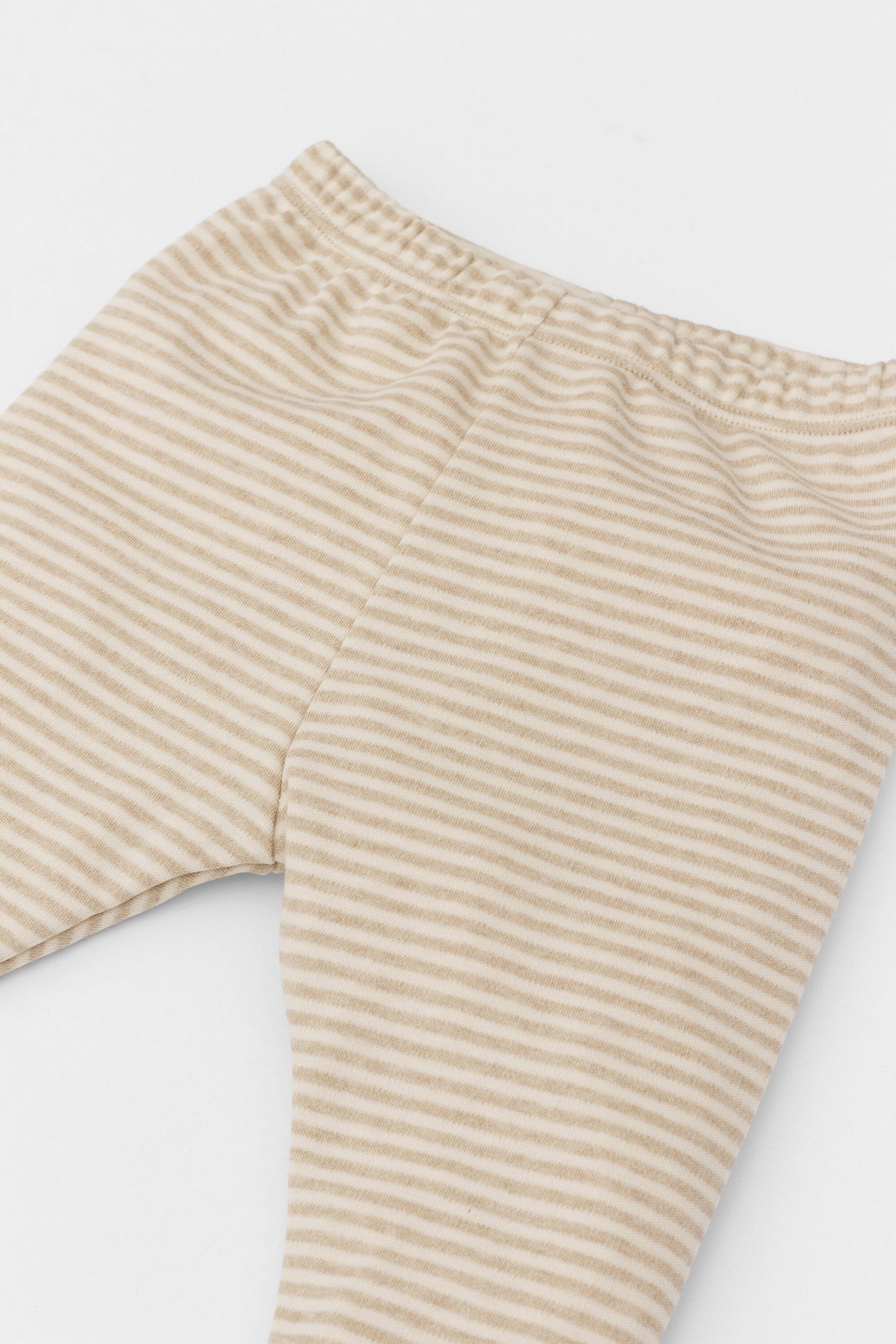 Organic elastic waistband leggings sand stripes