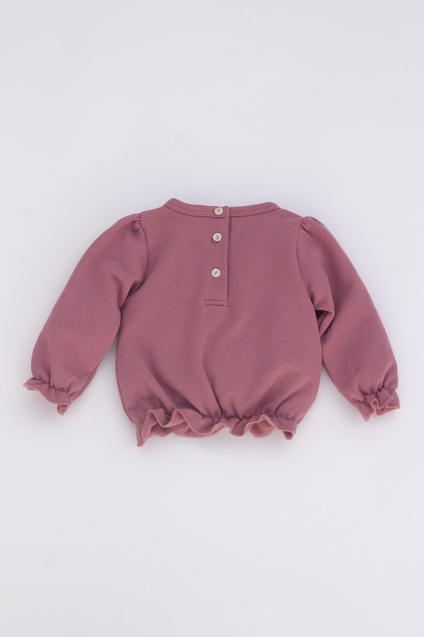 Organic sweatshirt with shirring pink