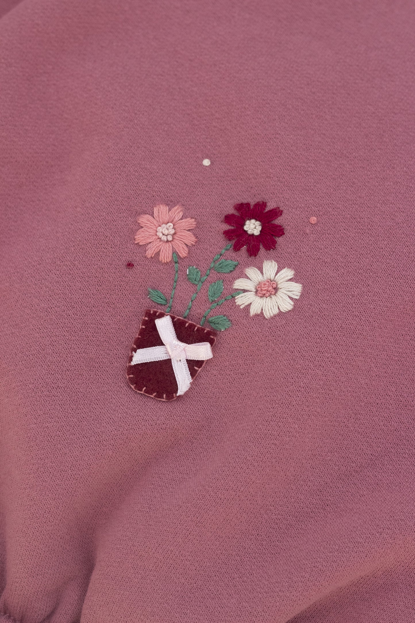 Organic sweatshirt with shirring pink