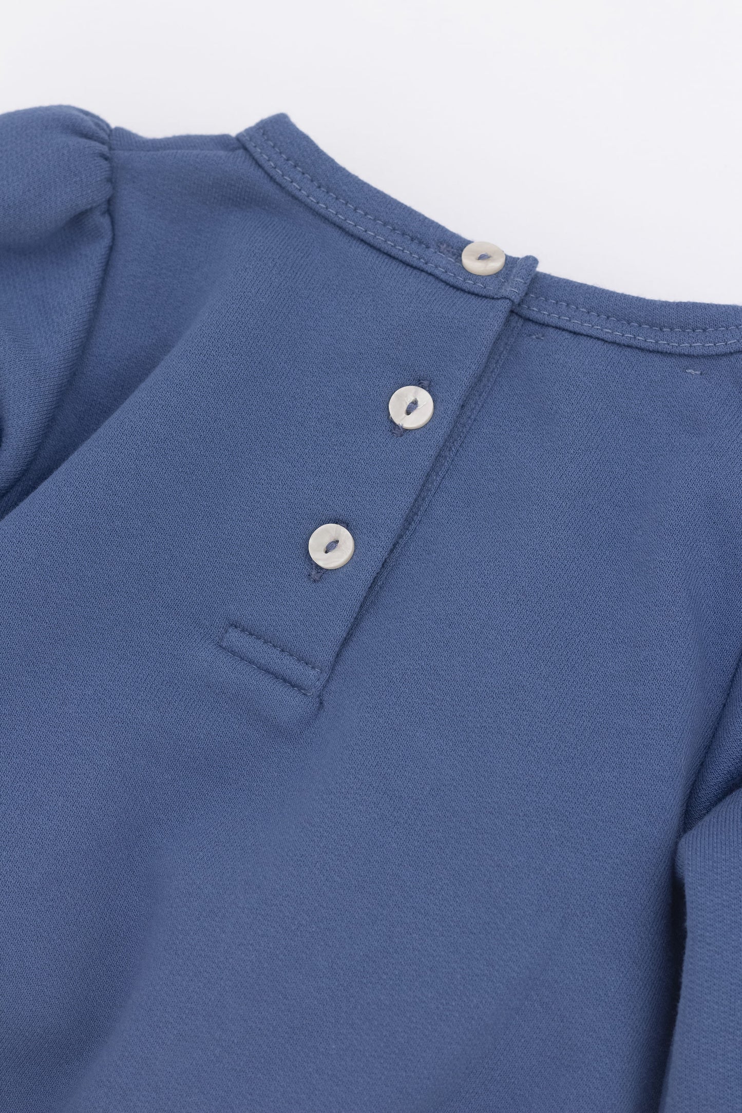 Organic sweatshirt with shirring blue