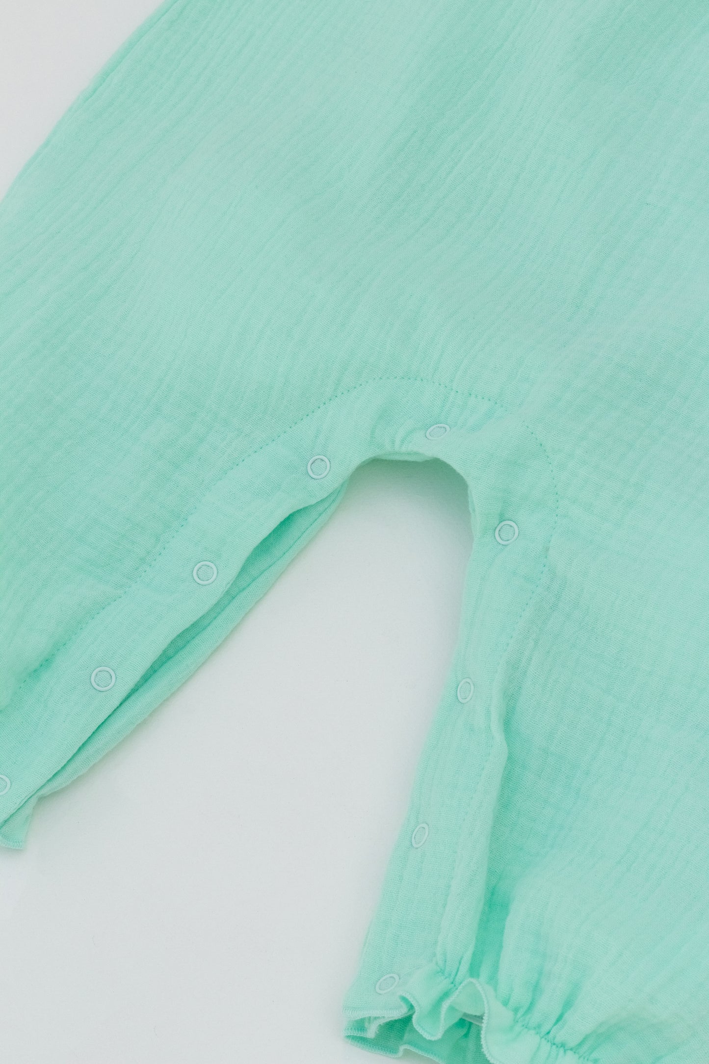 Mint green muslin overalls