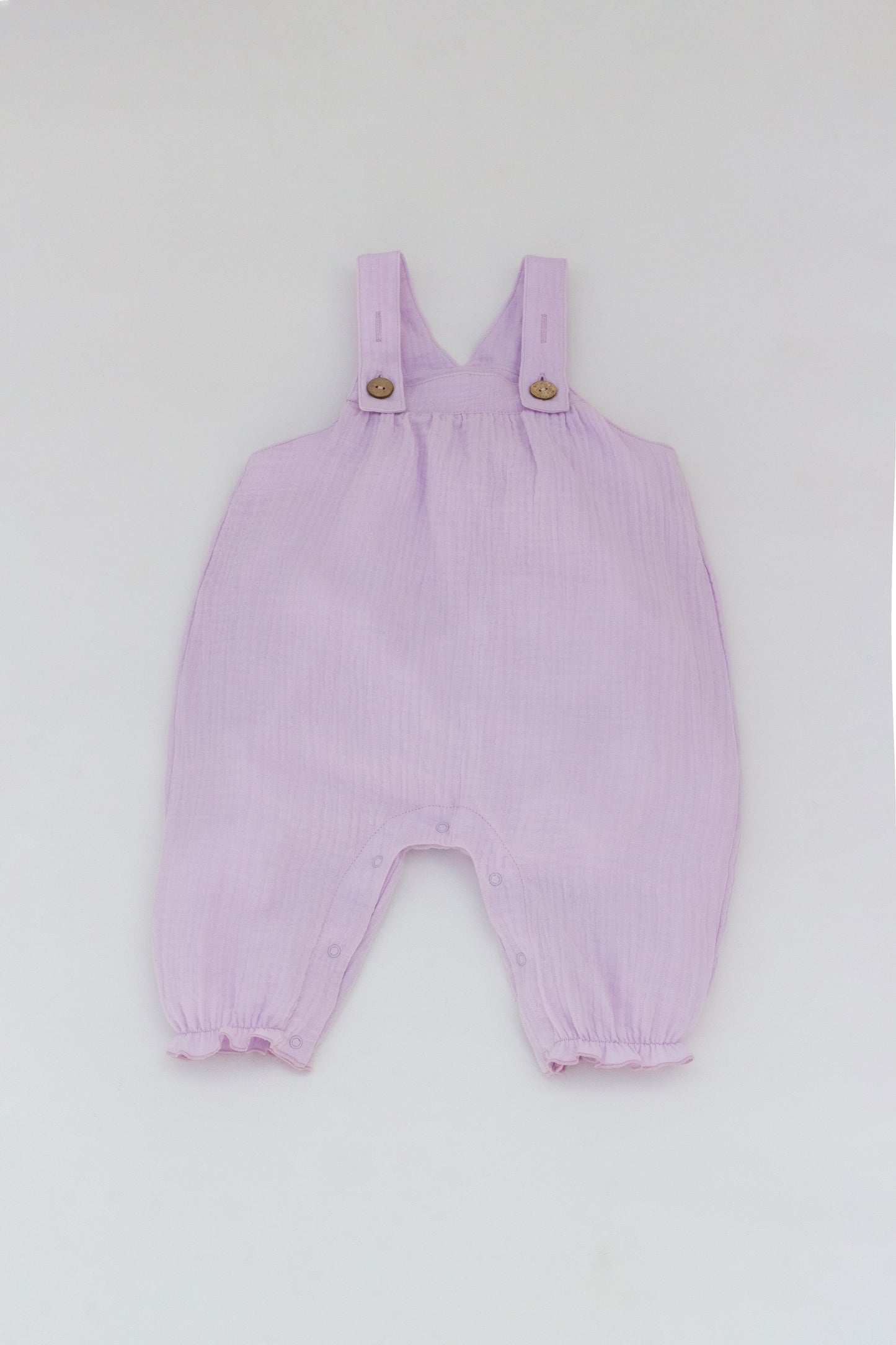 Lavender muslin overalls