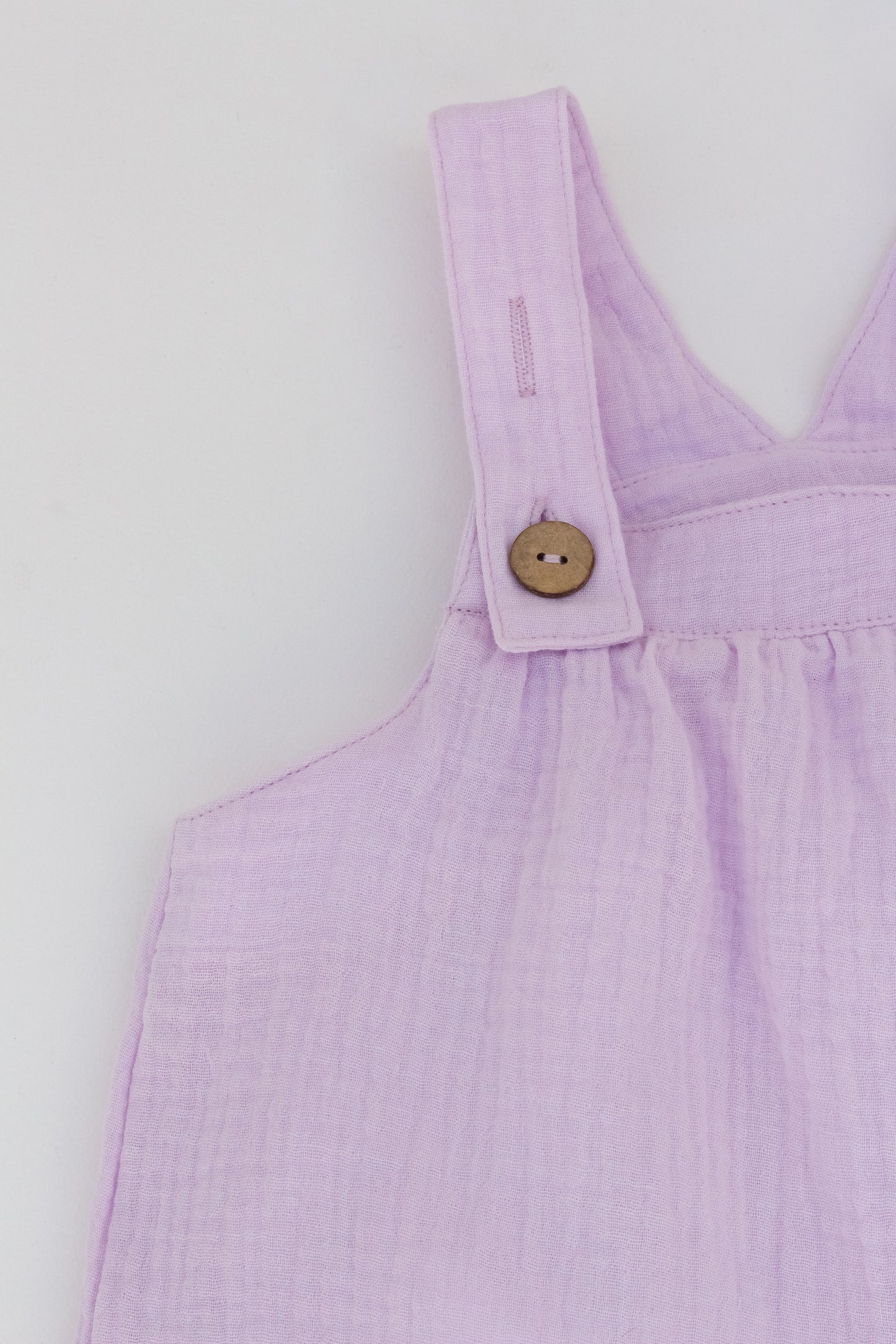 Lavender muslin overalls