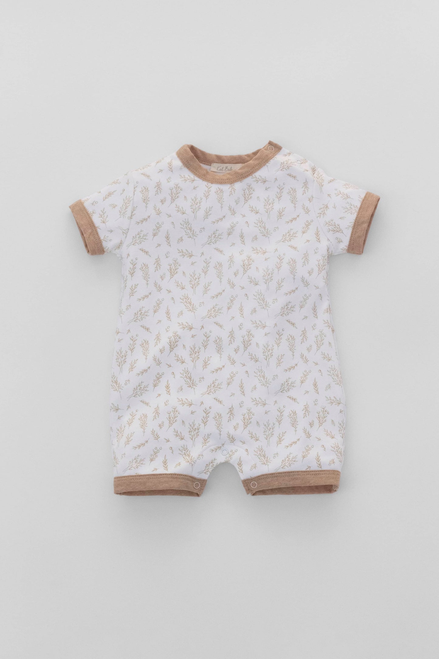 Short-sleeve crew neck romper