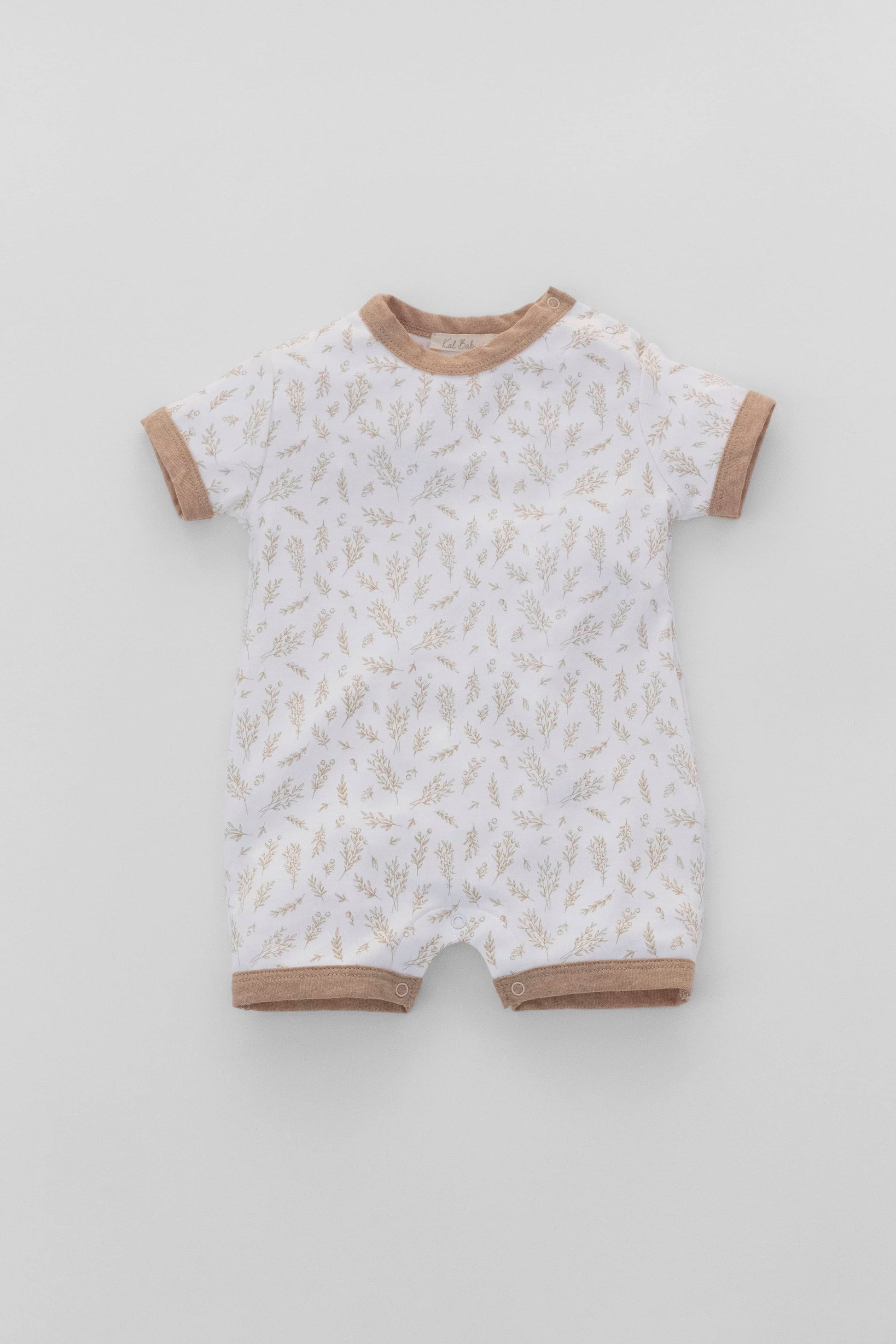 Short-sleeve crew neck romper