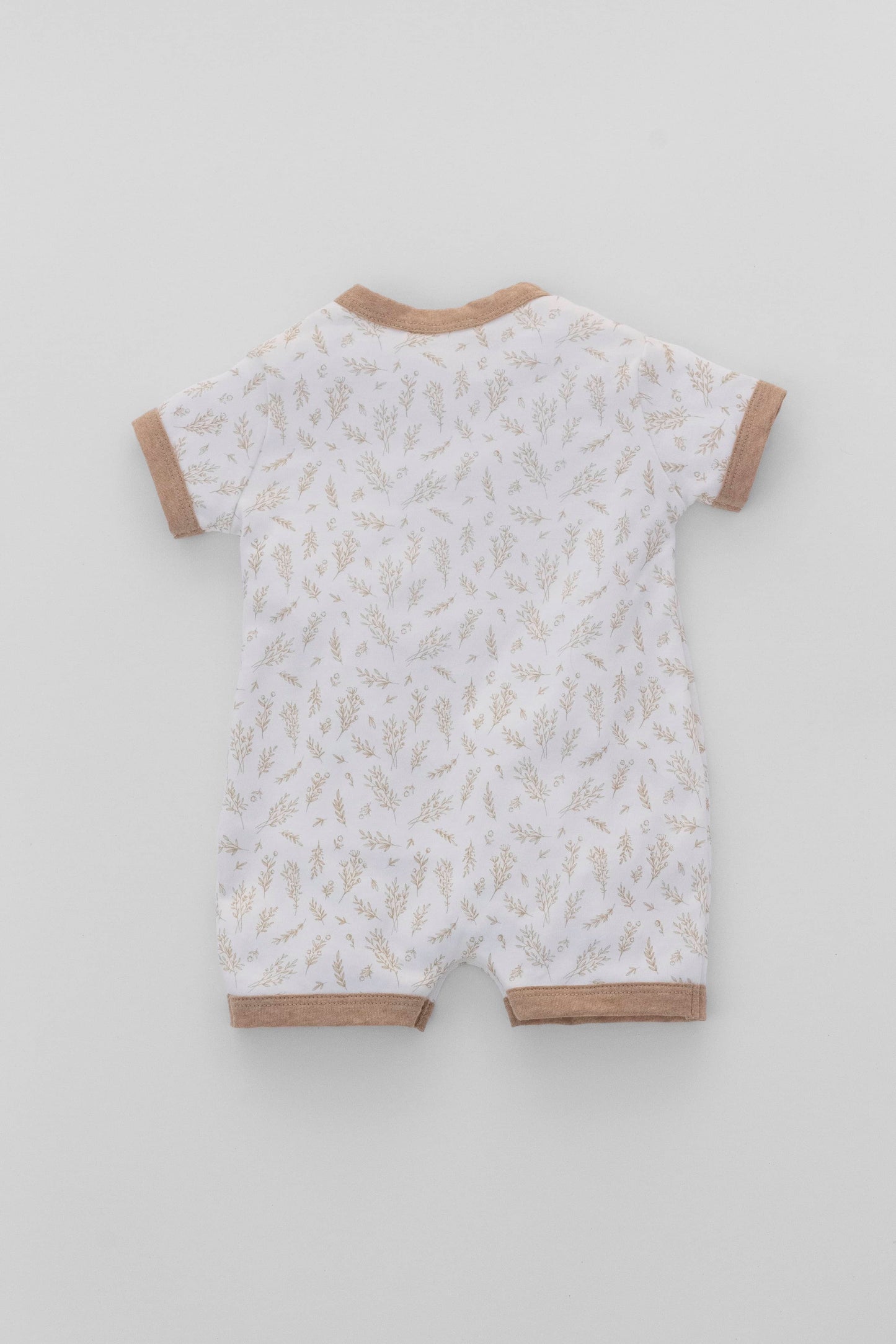 Short-sleeve crew neck romper