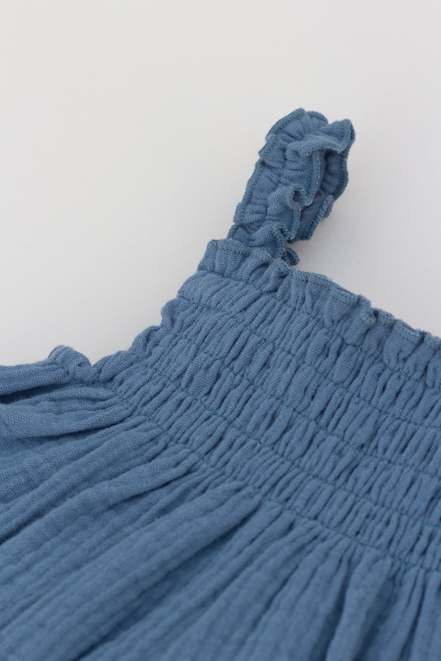 Blue muslin raffle dress