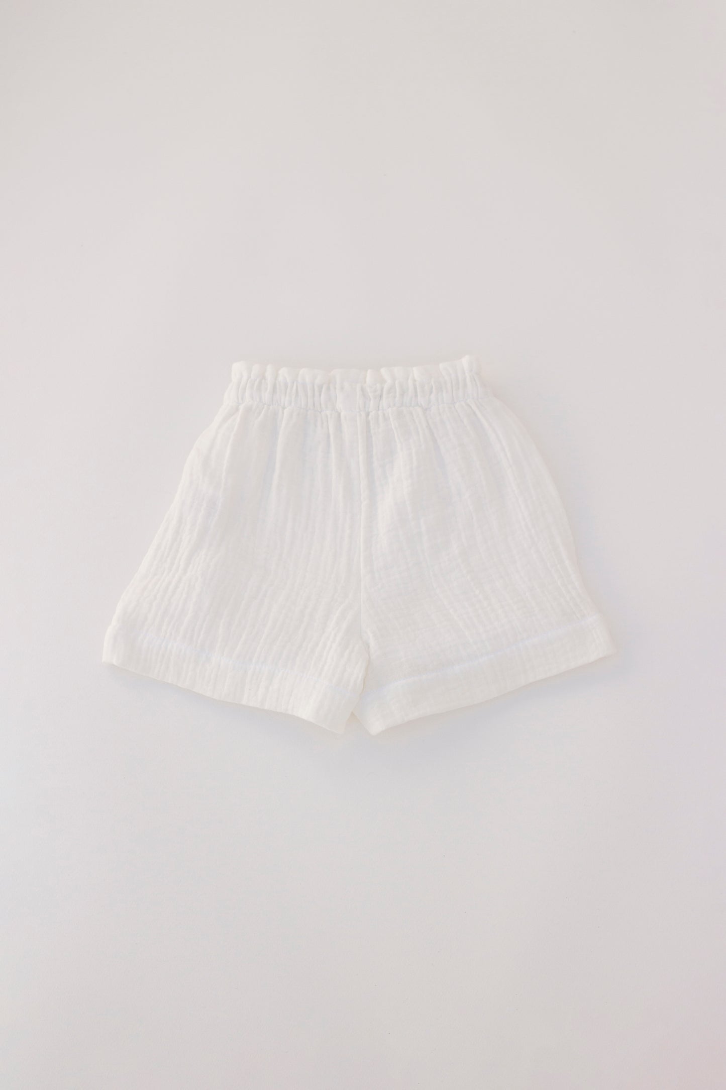 Muslin flower top with white short set
