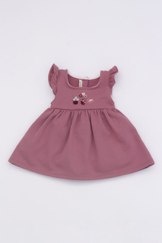 Organic dress  pink fleece