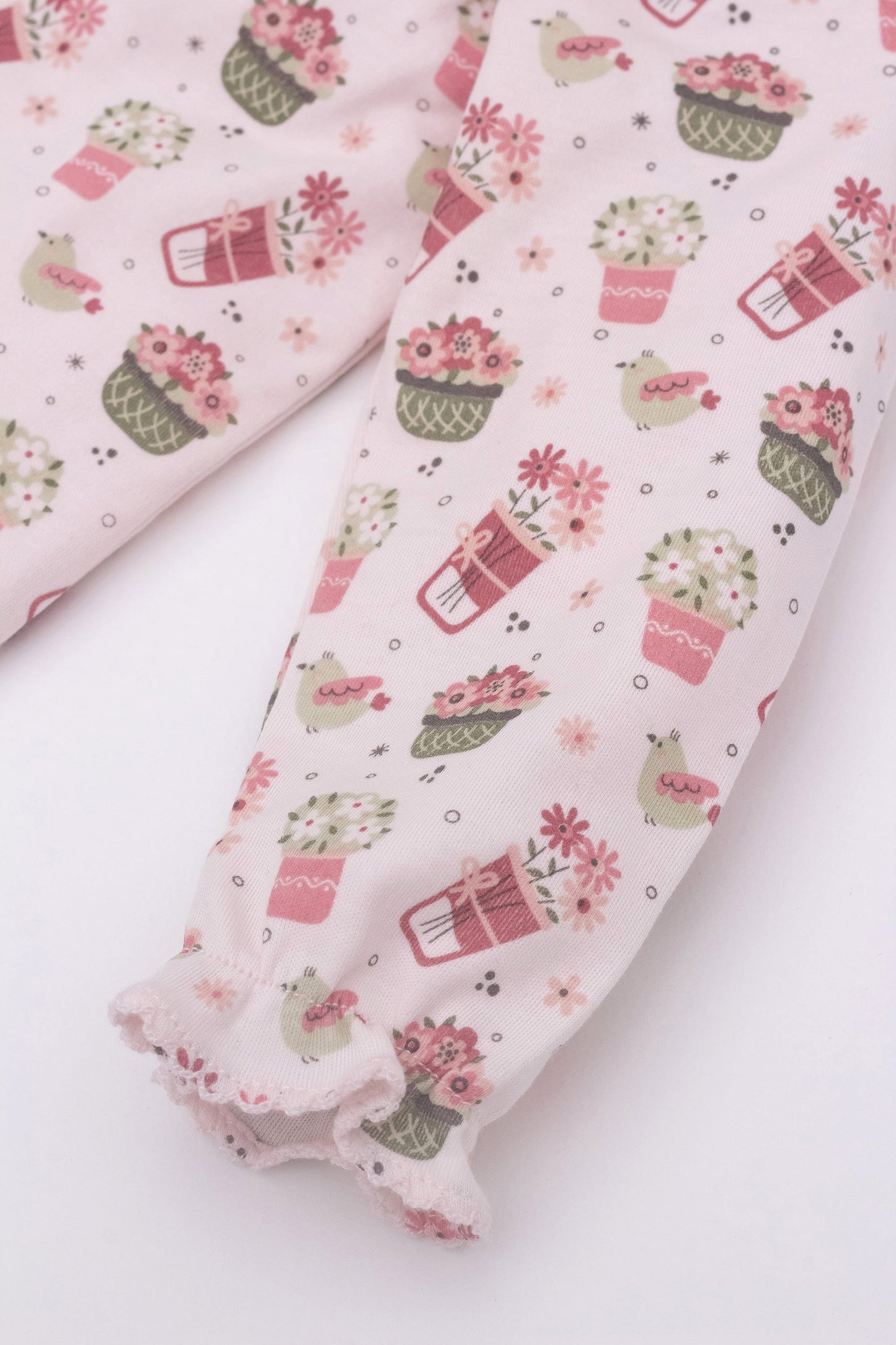 Organic long sleeve bodysuit with collar pink