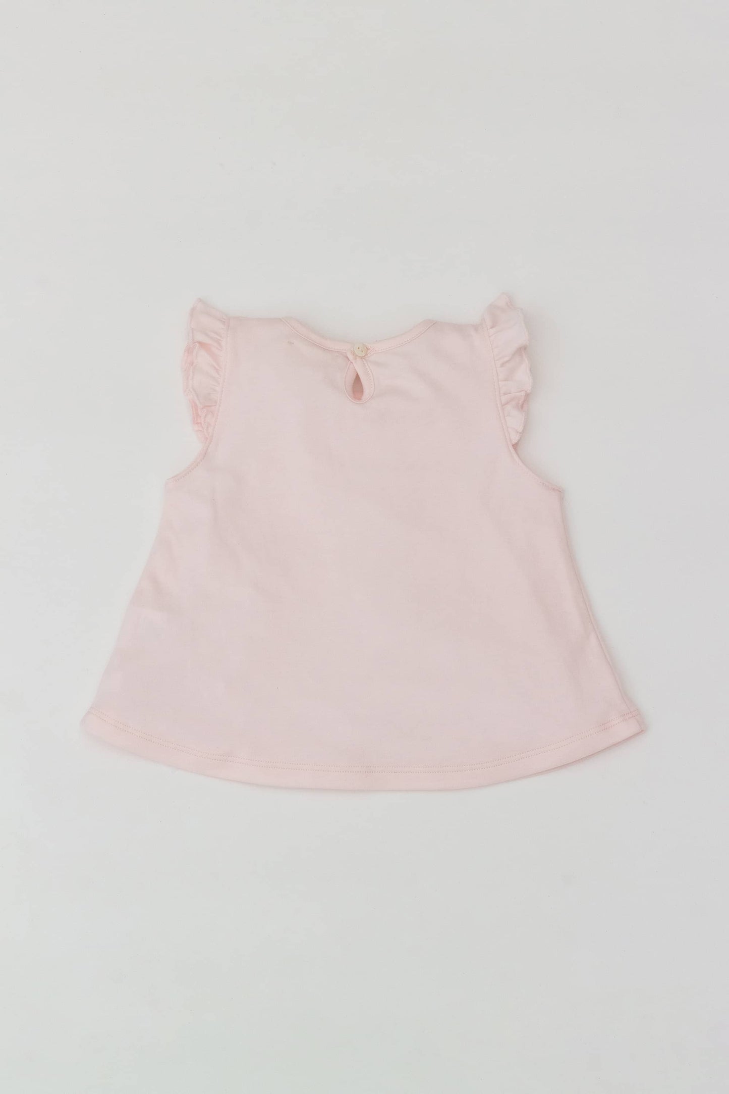 Ruffle sleeve A-line top pink