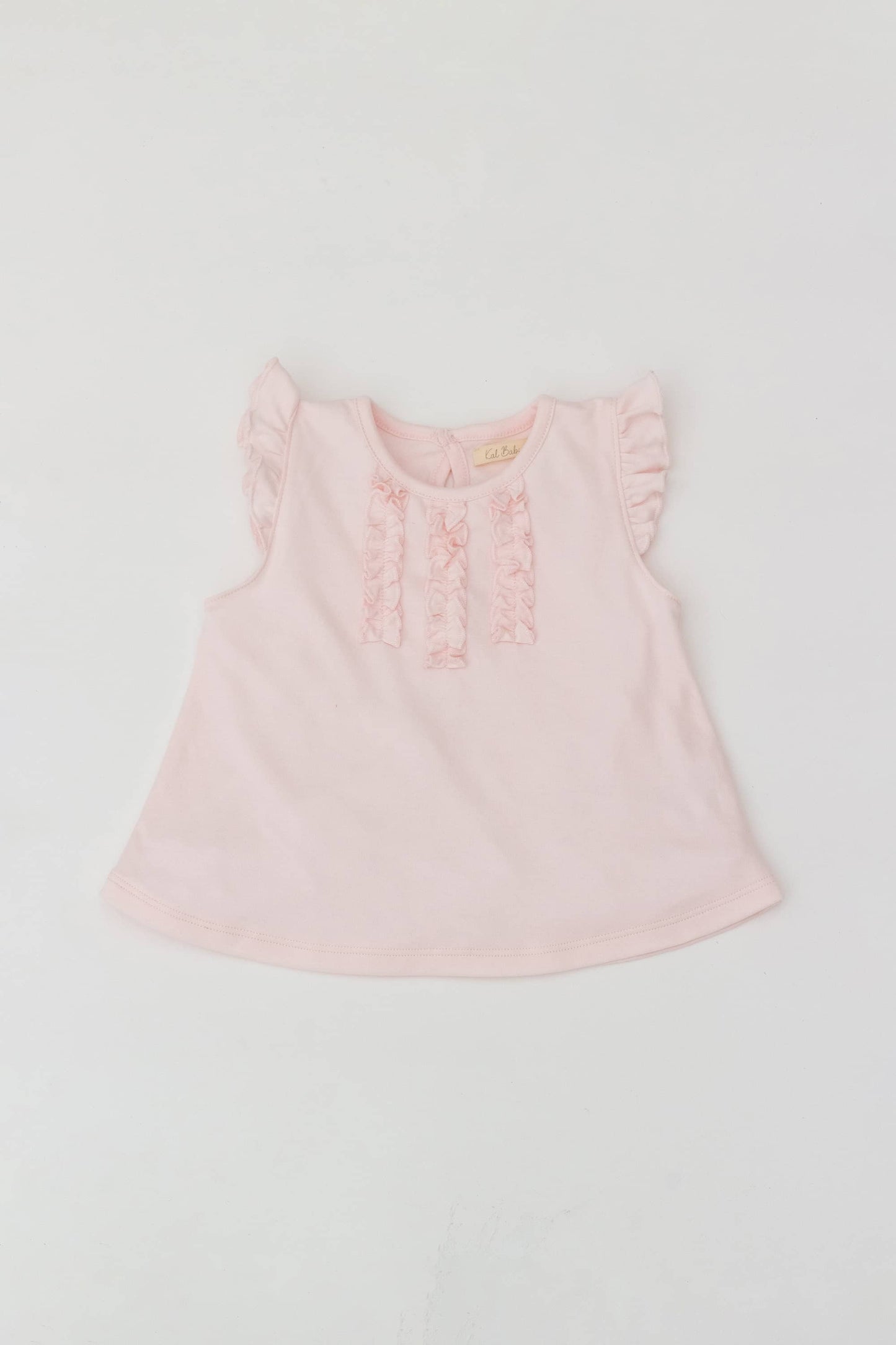 Ruffle sleeve A-line top pink
