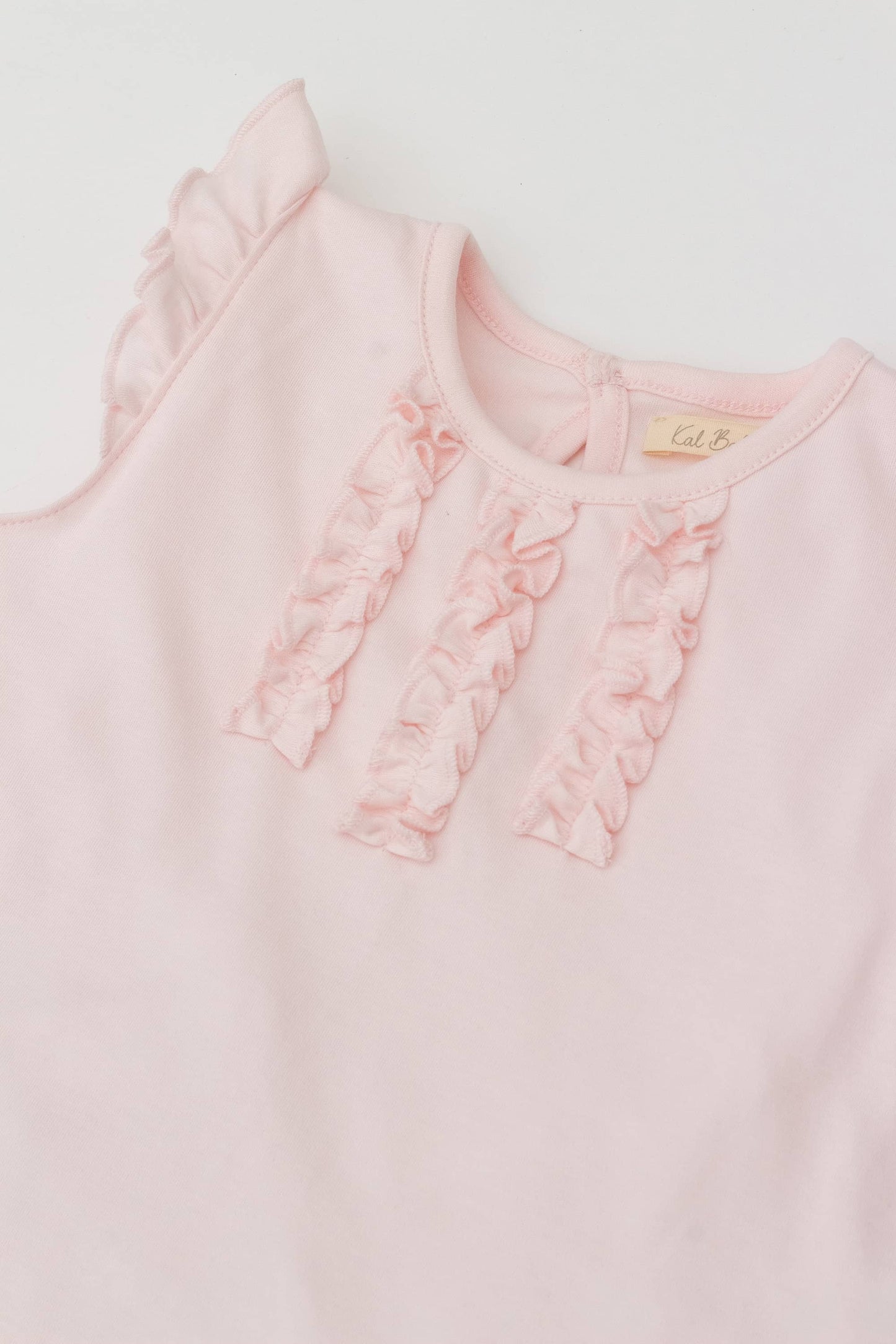 Ruffle sleeve A-line top pink