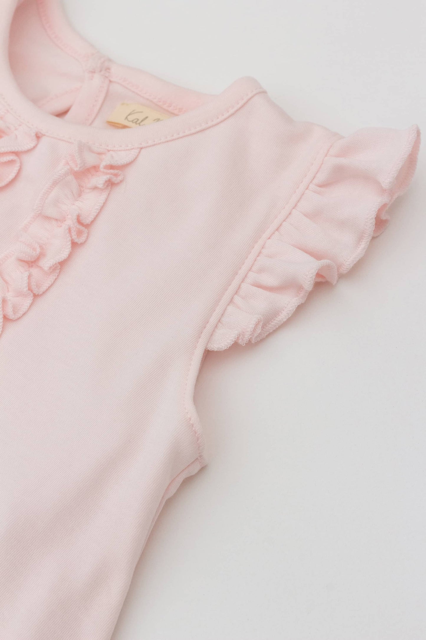 Ruffle sleeve A-line top pink