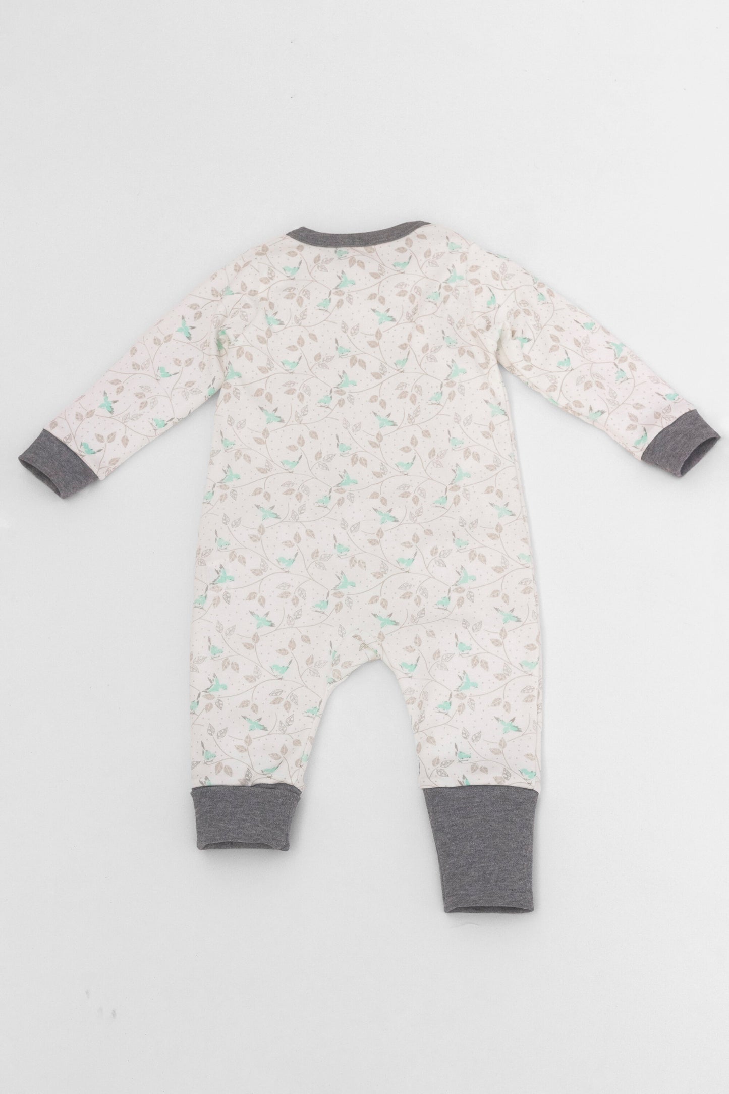 Organic one-piece footless pajamas birds