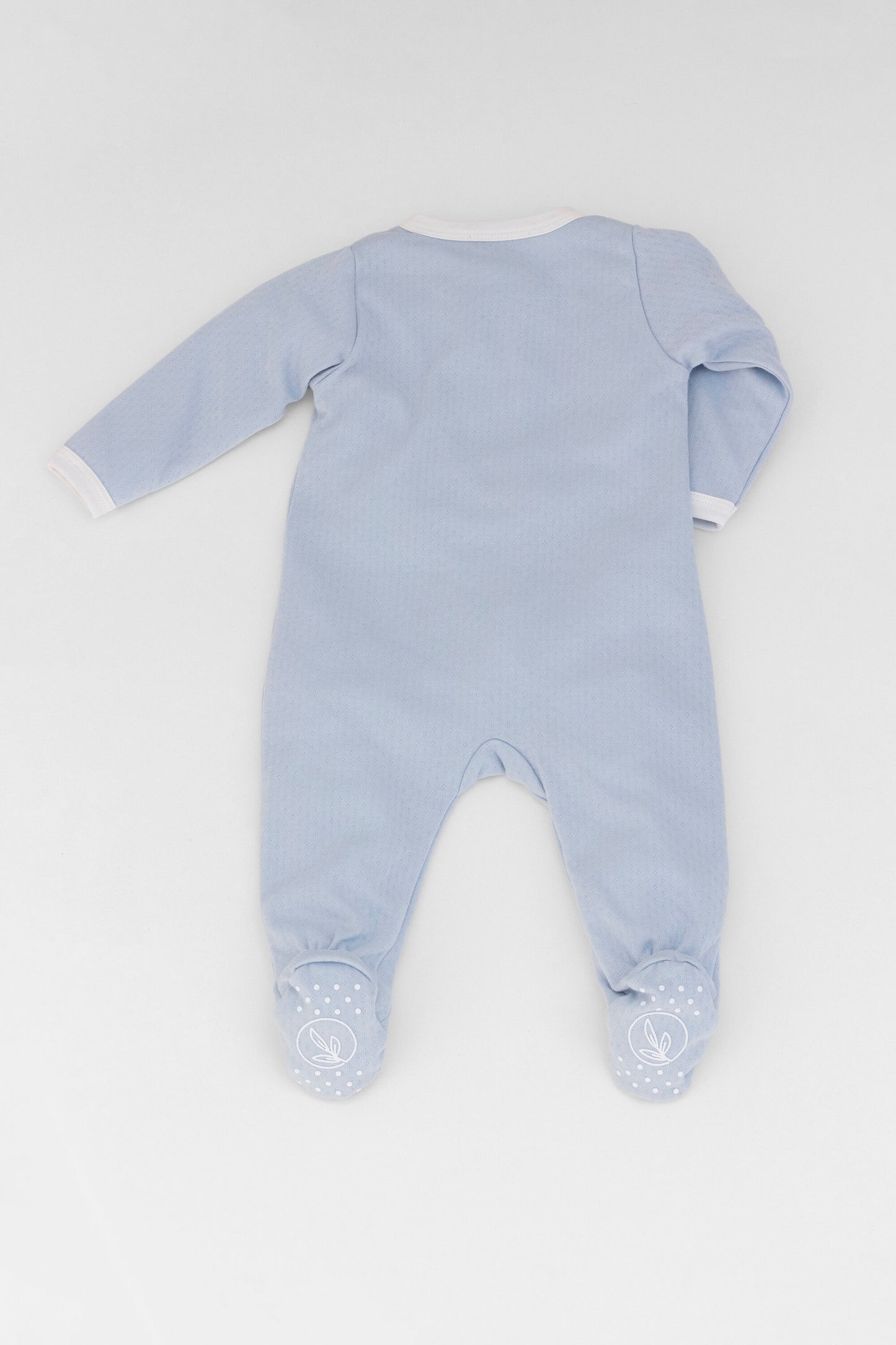 Organic zipper footed pj's baby blue