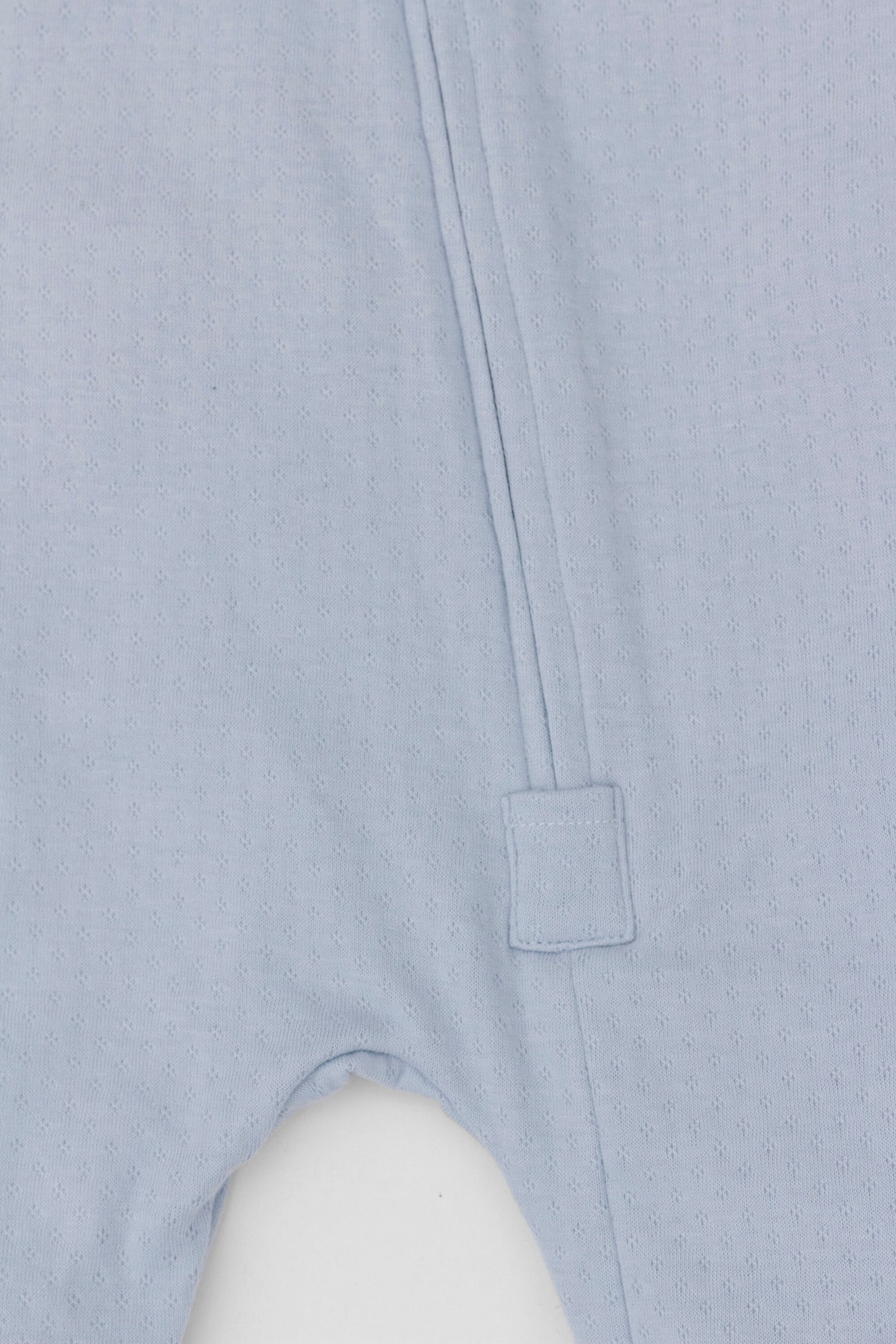 Organic zipper footed pj's baby blue