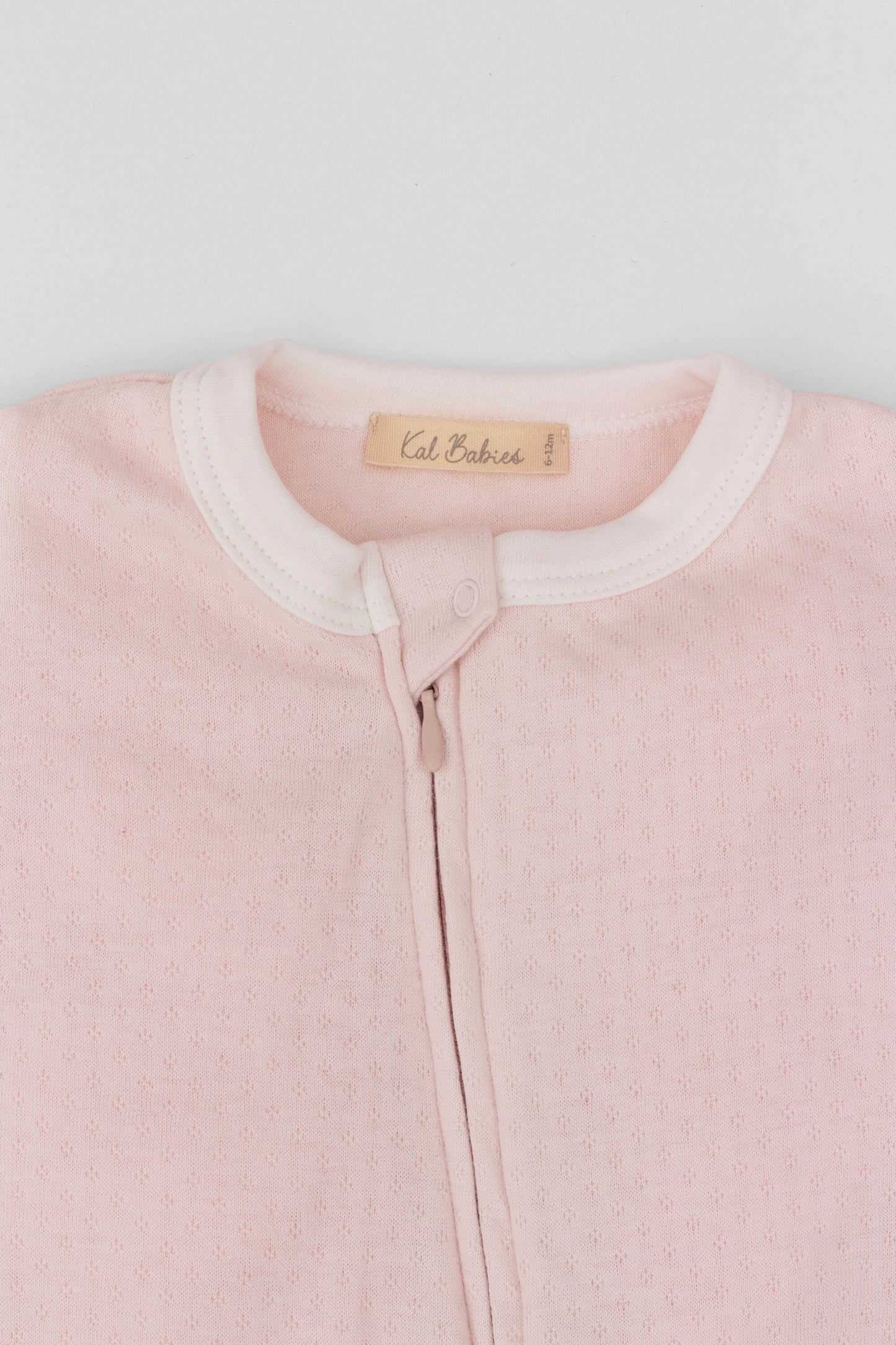 Organic zipper footed pj's baby pink