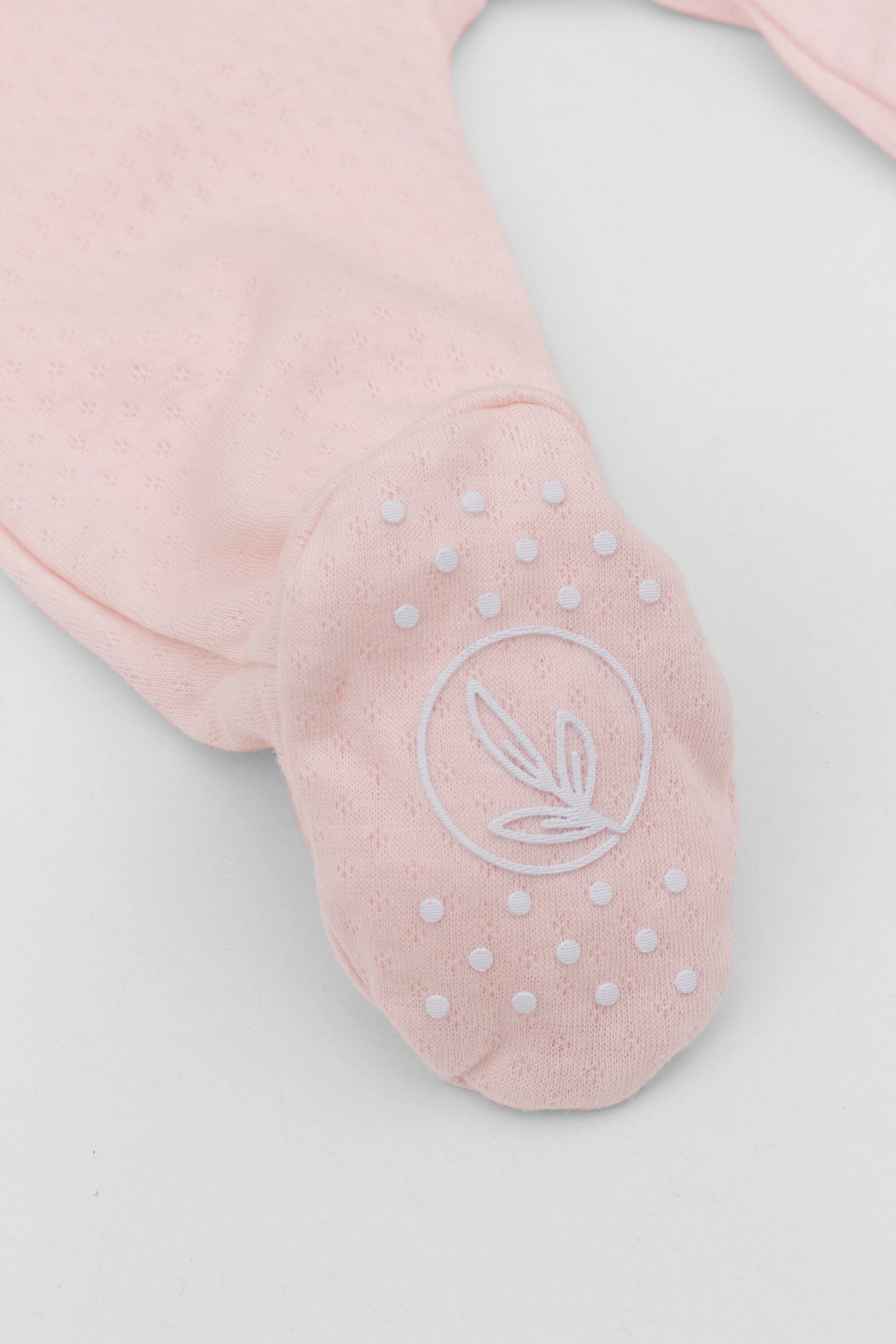 Organic zipper footed pj's baby pink
