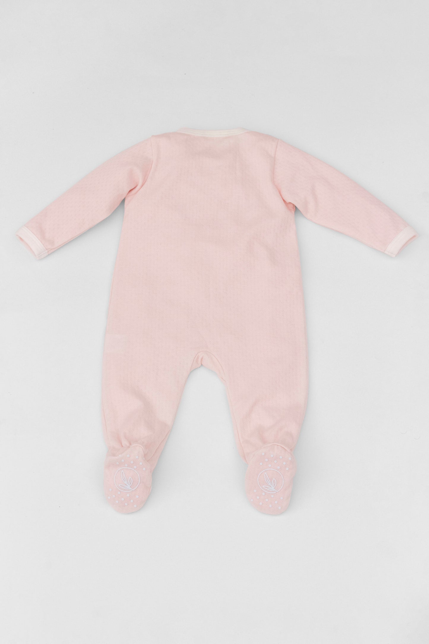 Organic zipper footed pj's baby pink