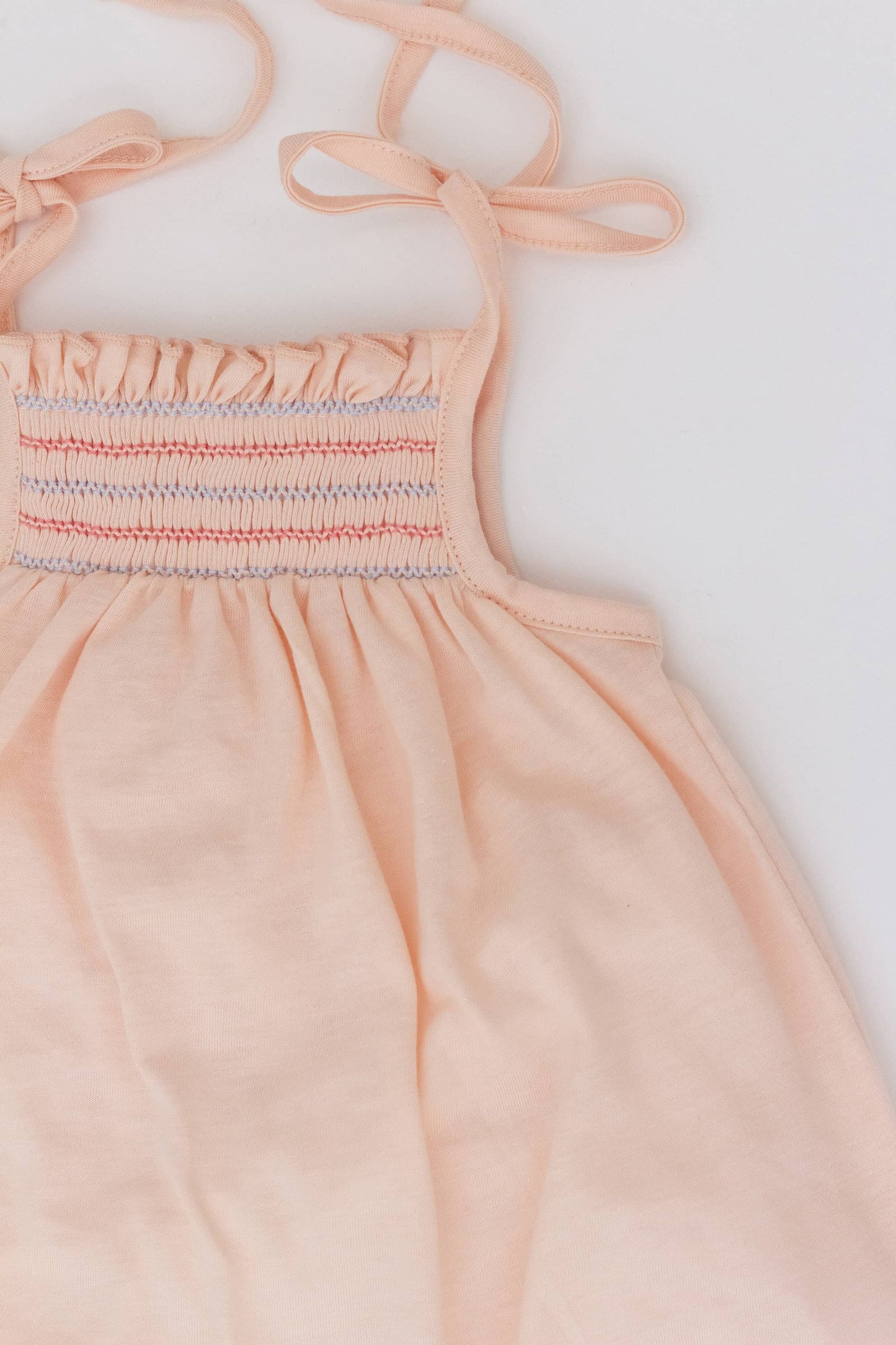 Salmon embroidered long romper
