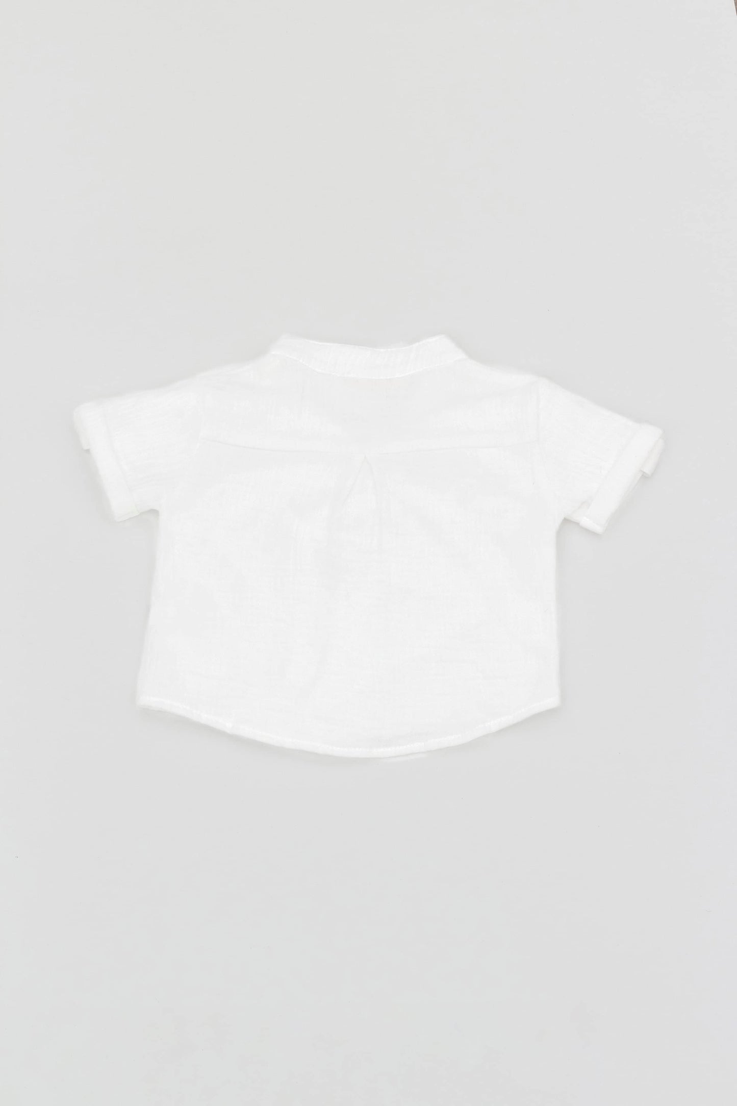 Organic cotton muslin white shirt kal babies back