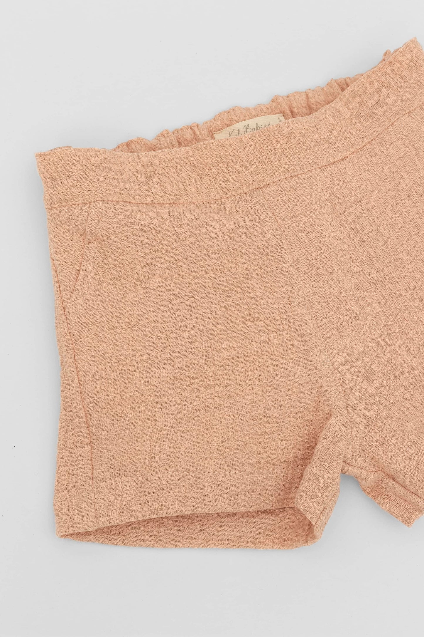 Organic muslin soft clay short pants kal babies detail