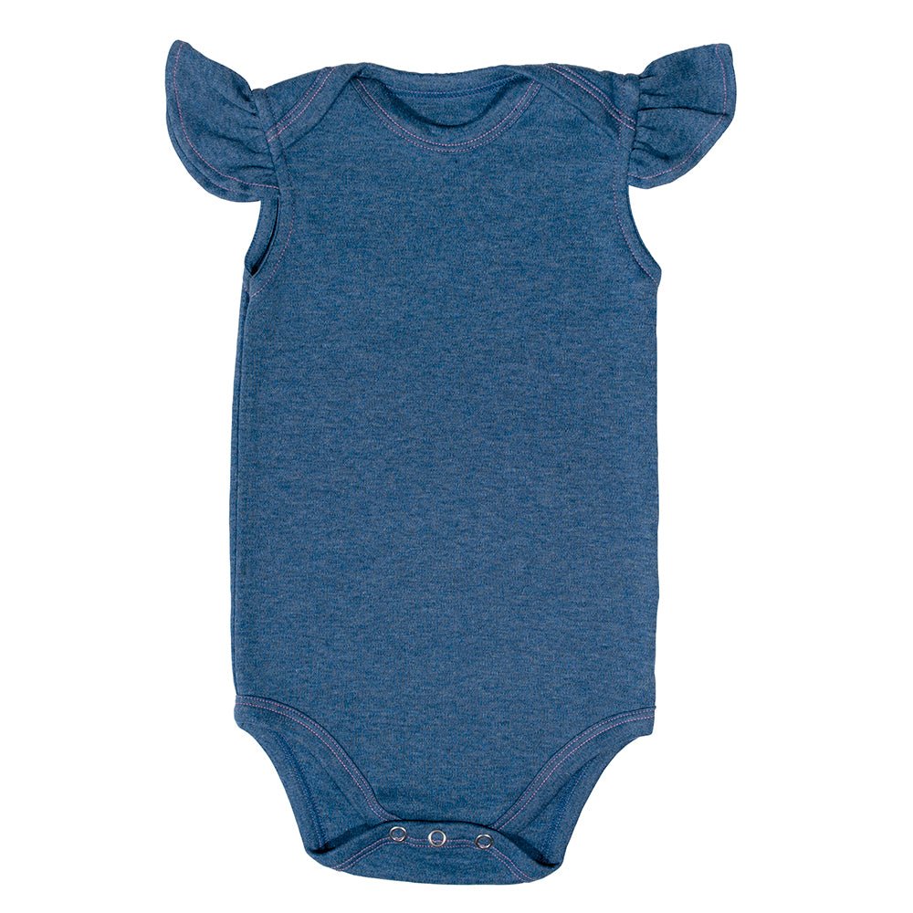 Nashville bodysuit with ruffles indigo - Kal BabiesNashville bodysuit with ruffles indigo