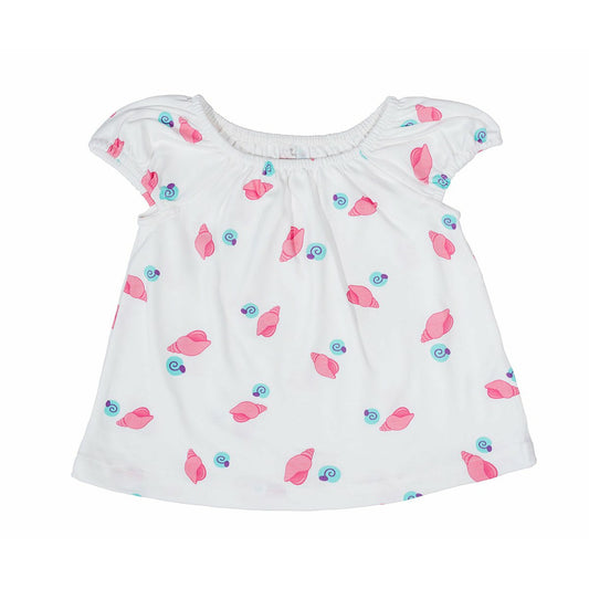 Seashells puff sleeve A-shape top - Kal BabiesSeashells puff sleeve A-shape top