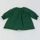 Fleece green dress with hand embroidered flowers