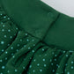 Fleece green dress with hand embroidered flowers