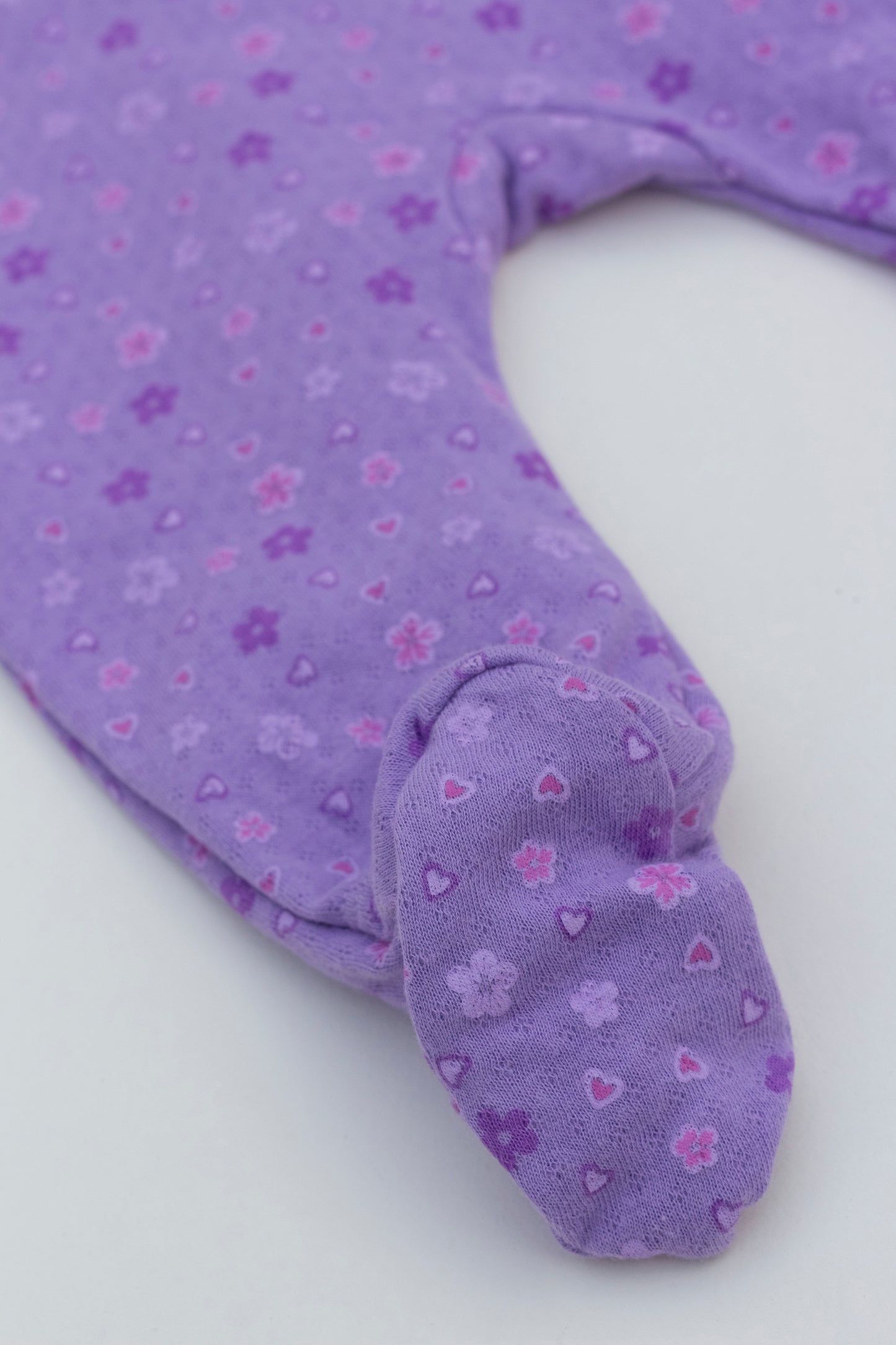 Organic cotton zipper footed pajamas purple