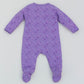 Organic cotton zipper footed pajamas purple
