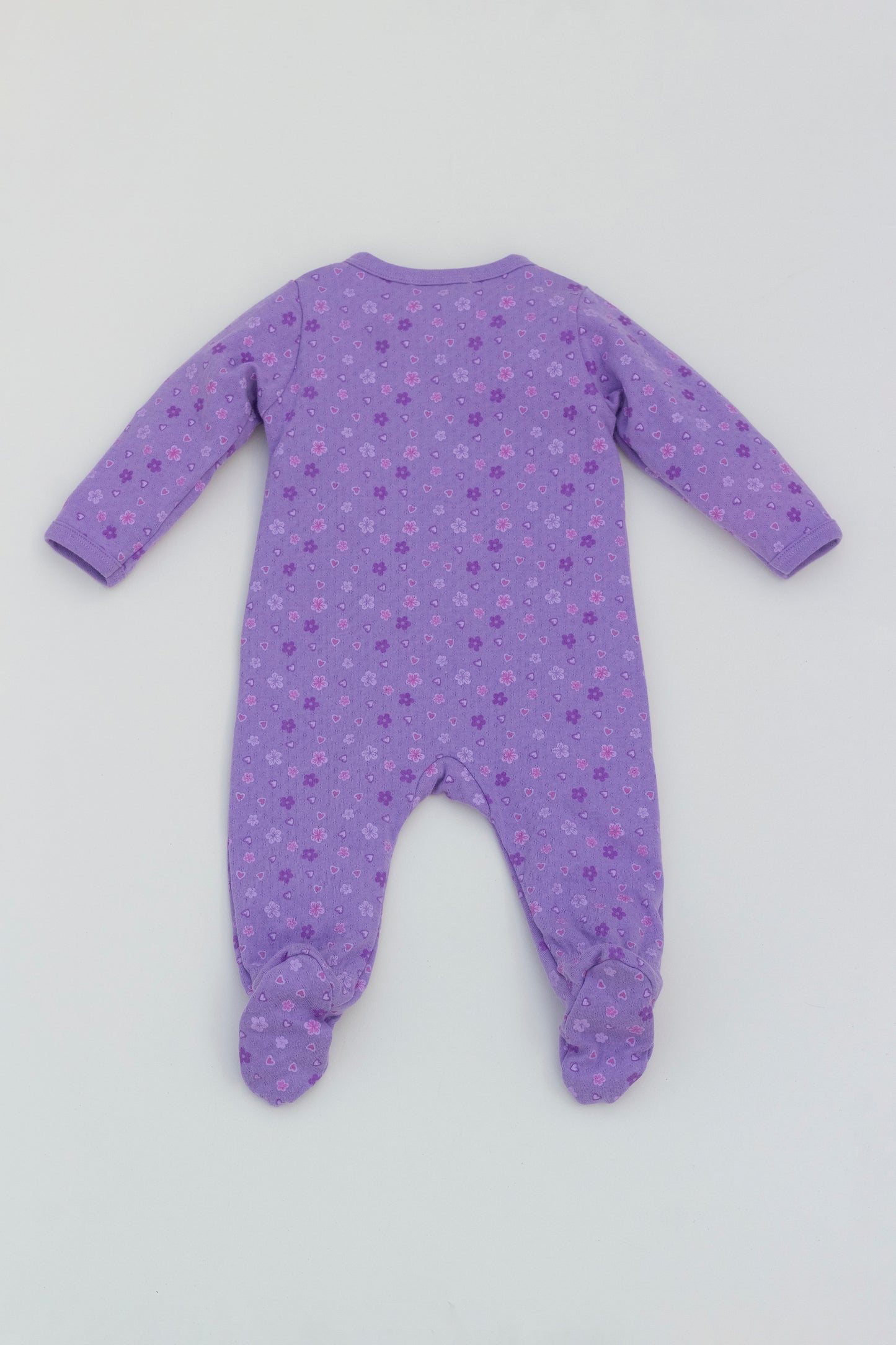 Organic cotton zipper footed pajamas purple
