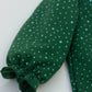 Fleece green dress with hand embroidered flowers
