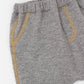 Organic contrast stitching pull-on pants grey