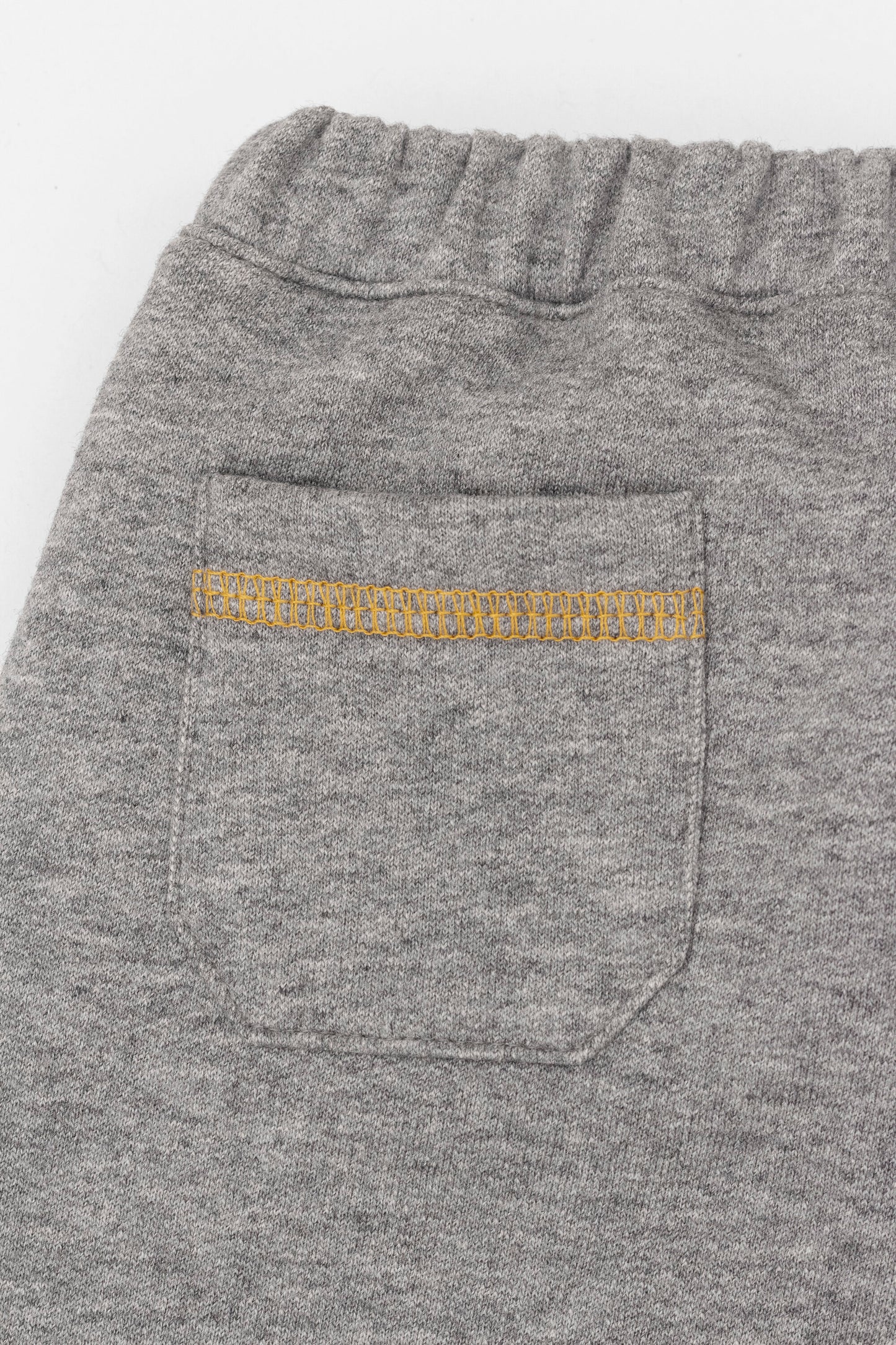 Organic contrast stitching pull-on pants grey